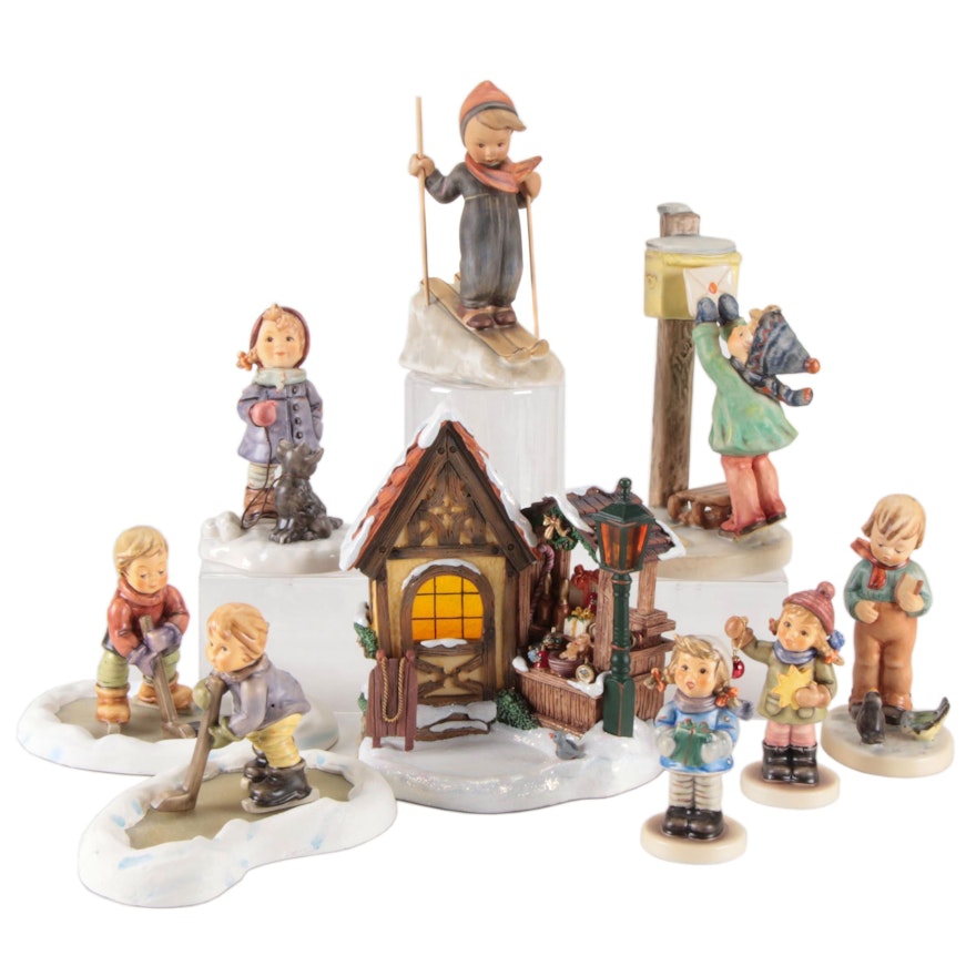 Goebel Hummel "Christmas Time" Hummelscape and Other Porcelain Figurines