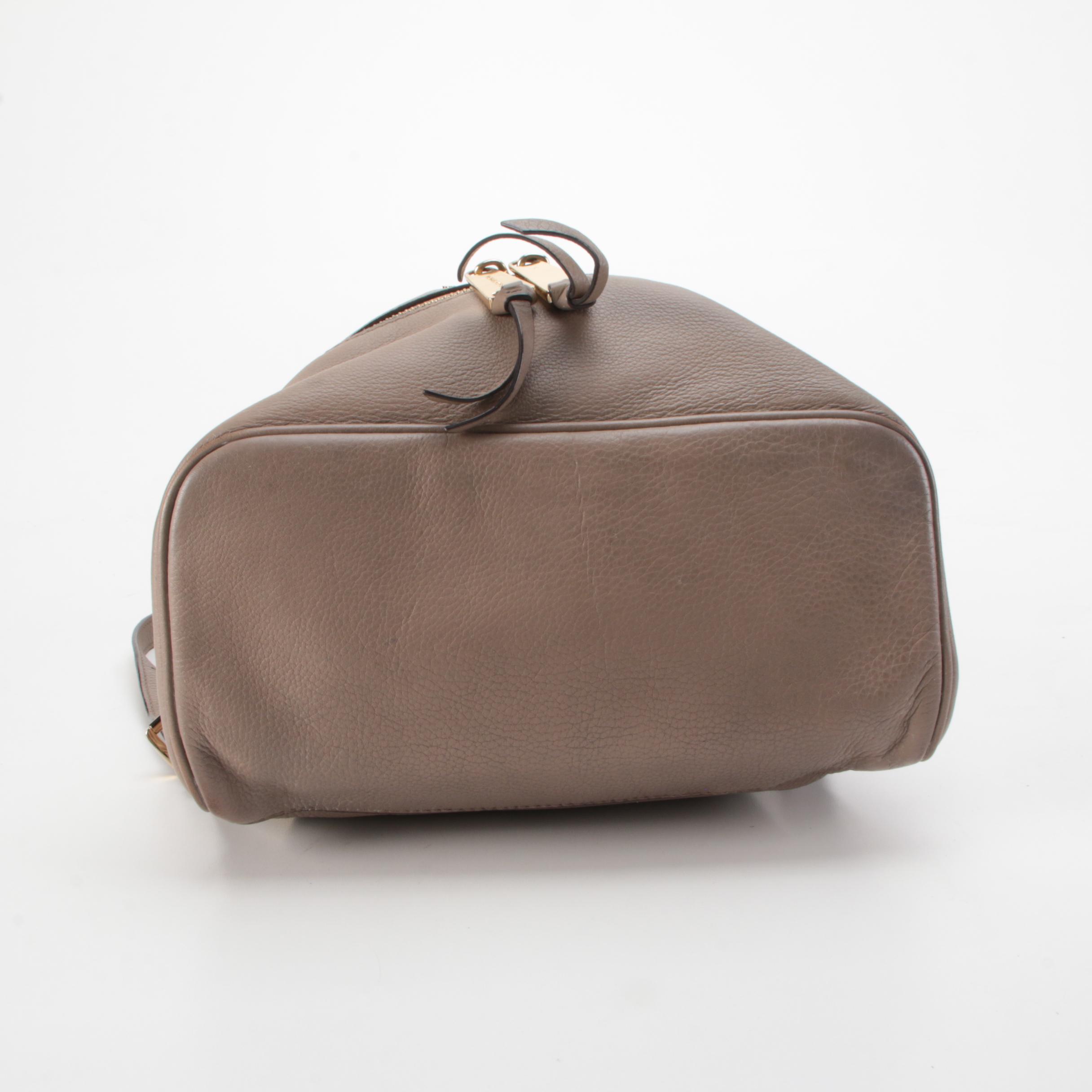 MICHAEL Michael Kors Rhea Medium Backpack Purse in Taupe Pebbled Leather