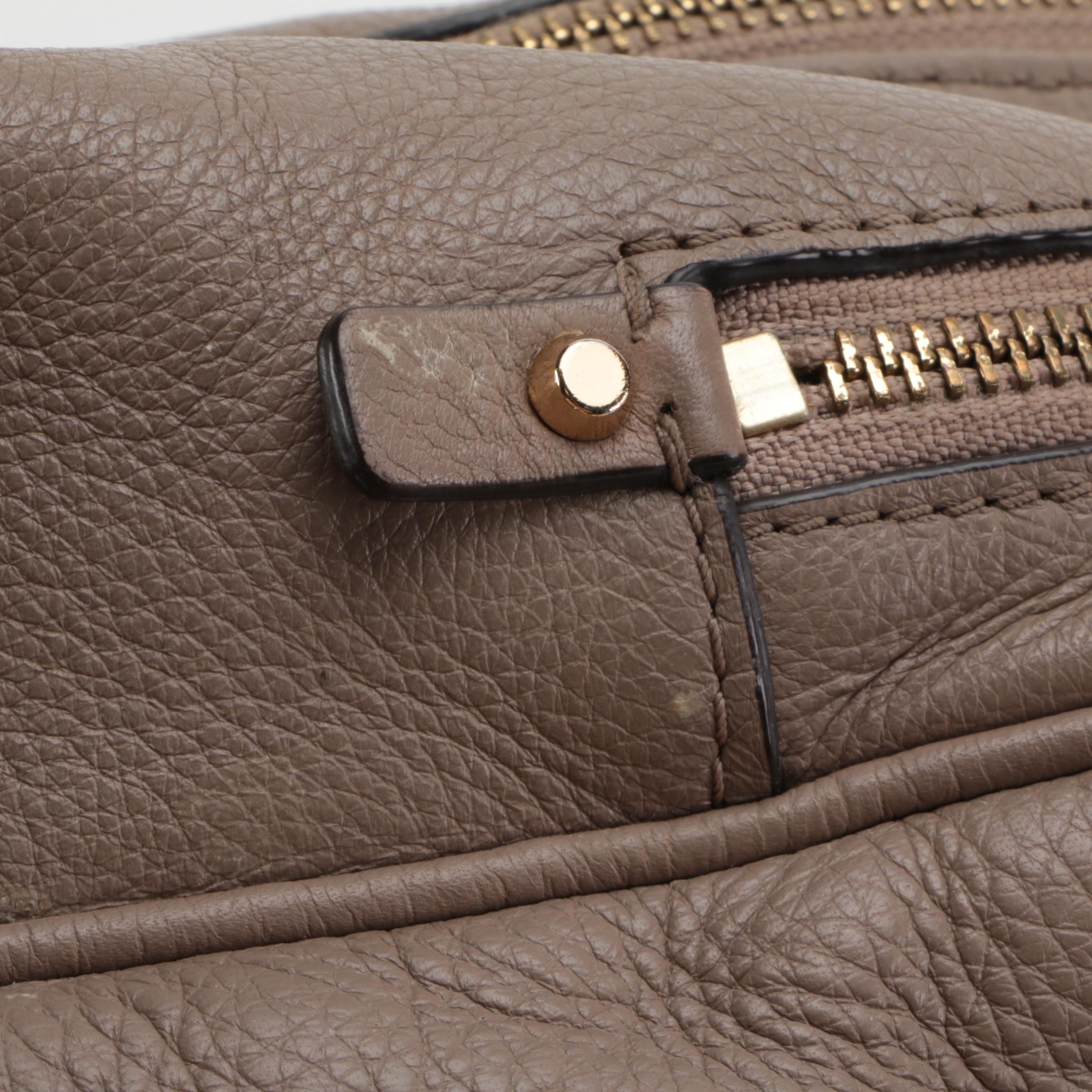 MICHAEL Michael Kors Rhea Medium Backpack Purse in Taupe Pebbled Leather