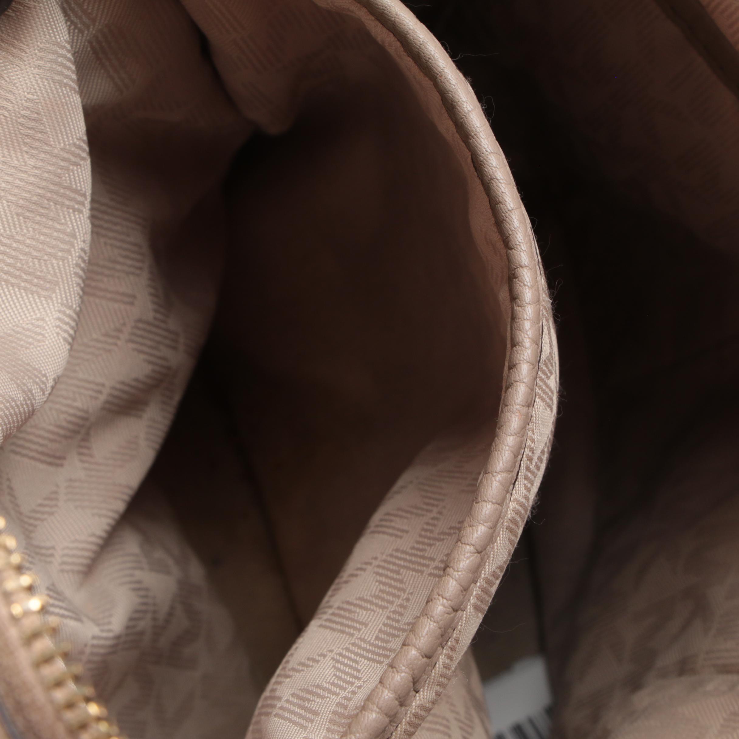 MICHAEL Michael Kors Rhea Medium Backpack Purse in Taupe Pebbled Leather