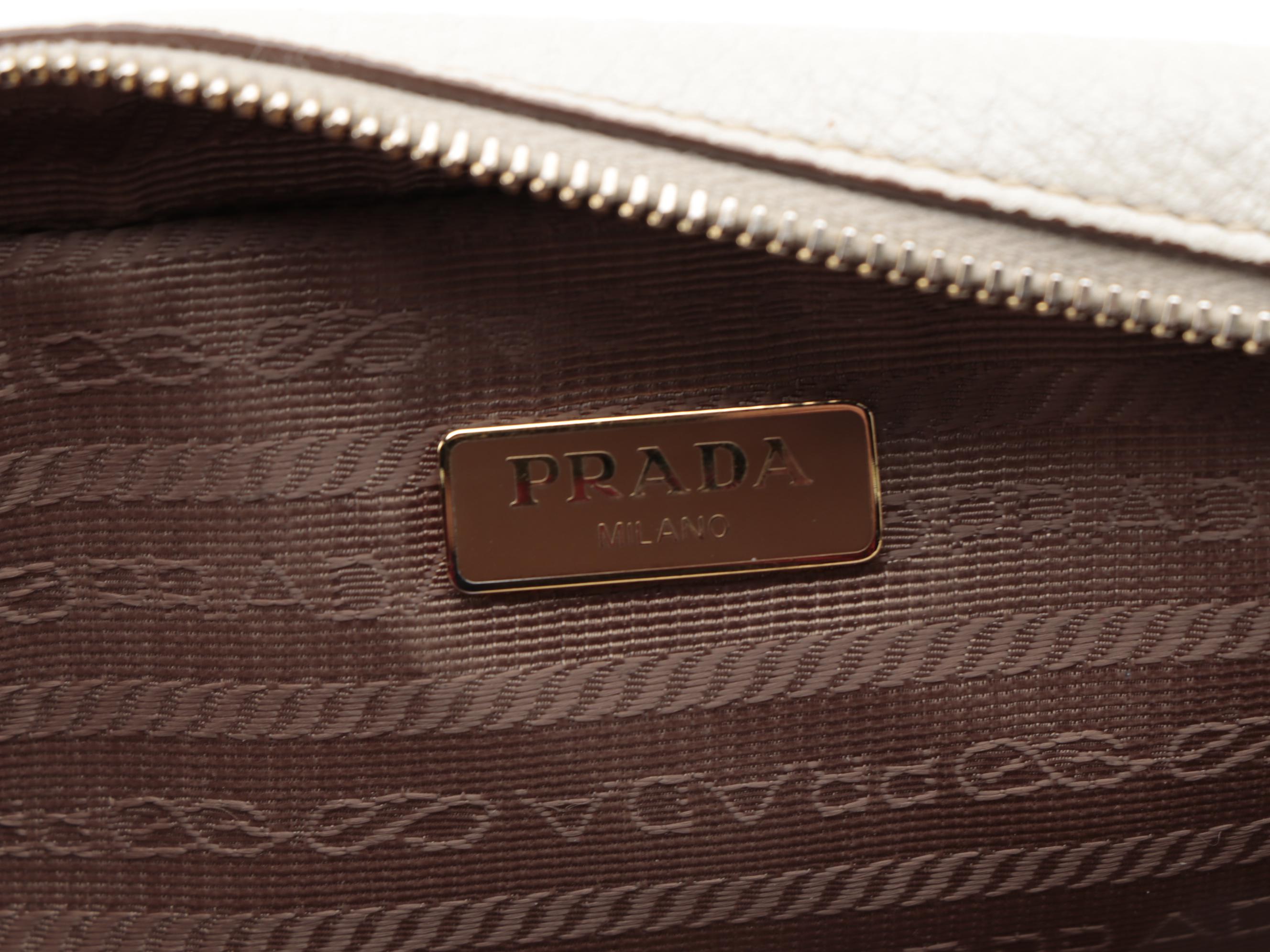 Prada Cosmetic Pouch in White Vitello Daino Leather
