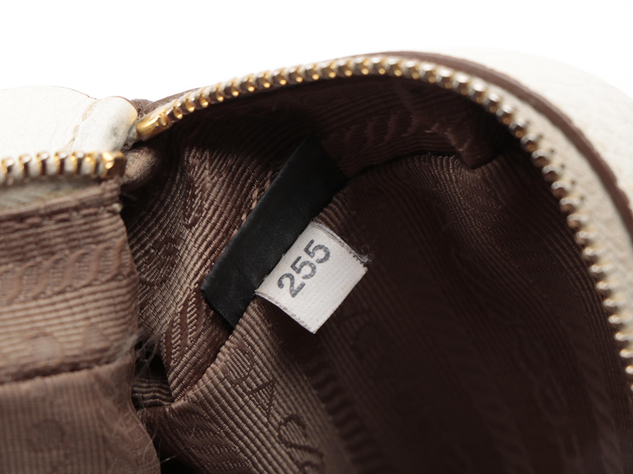 Prada Cosmetic Pouch in White Vitello Daino Leather