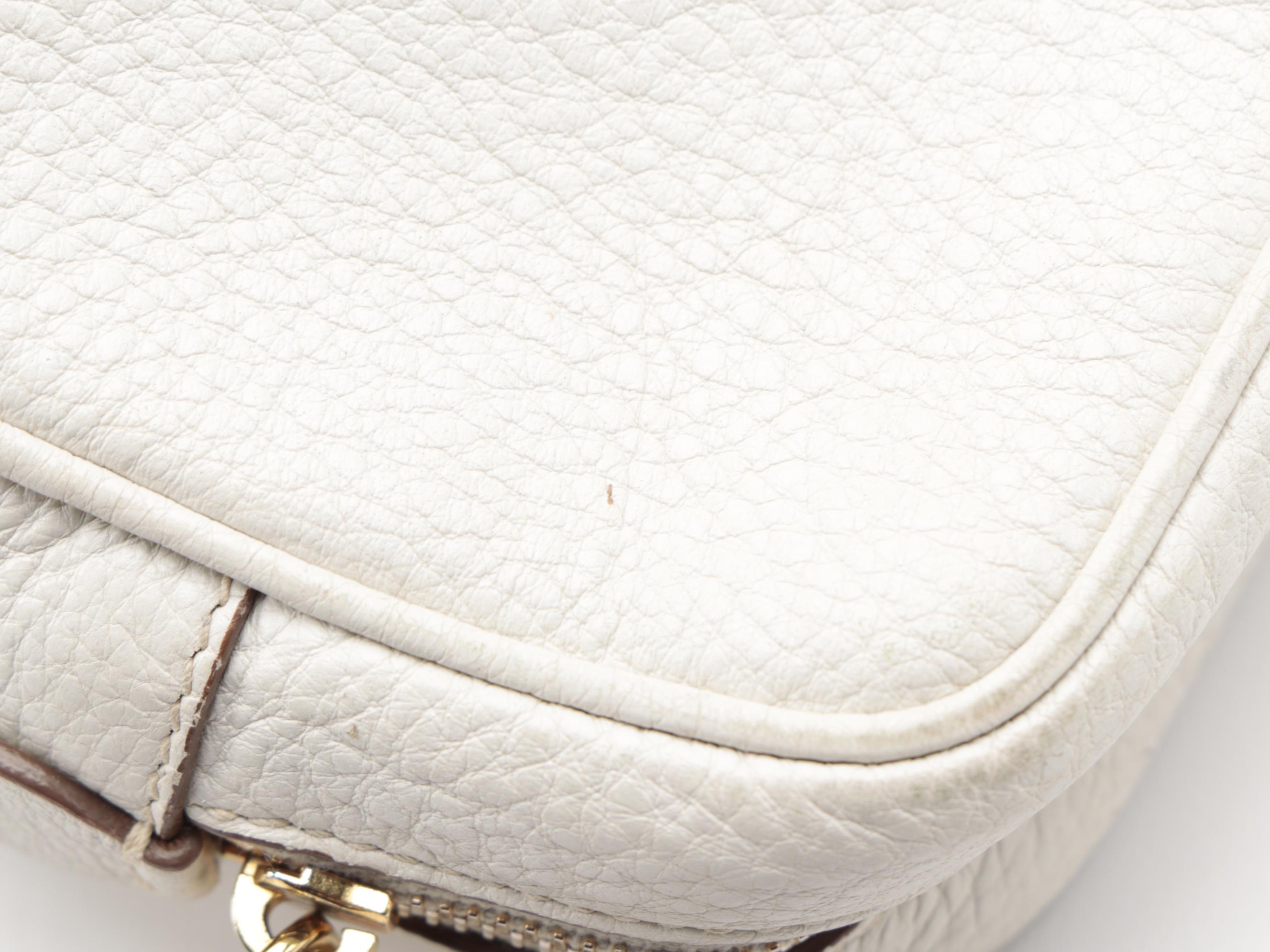 Prada Cosmetic Pouch in White Vitello Daino Leather