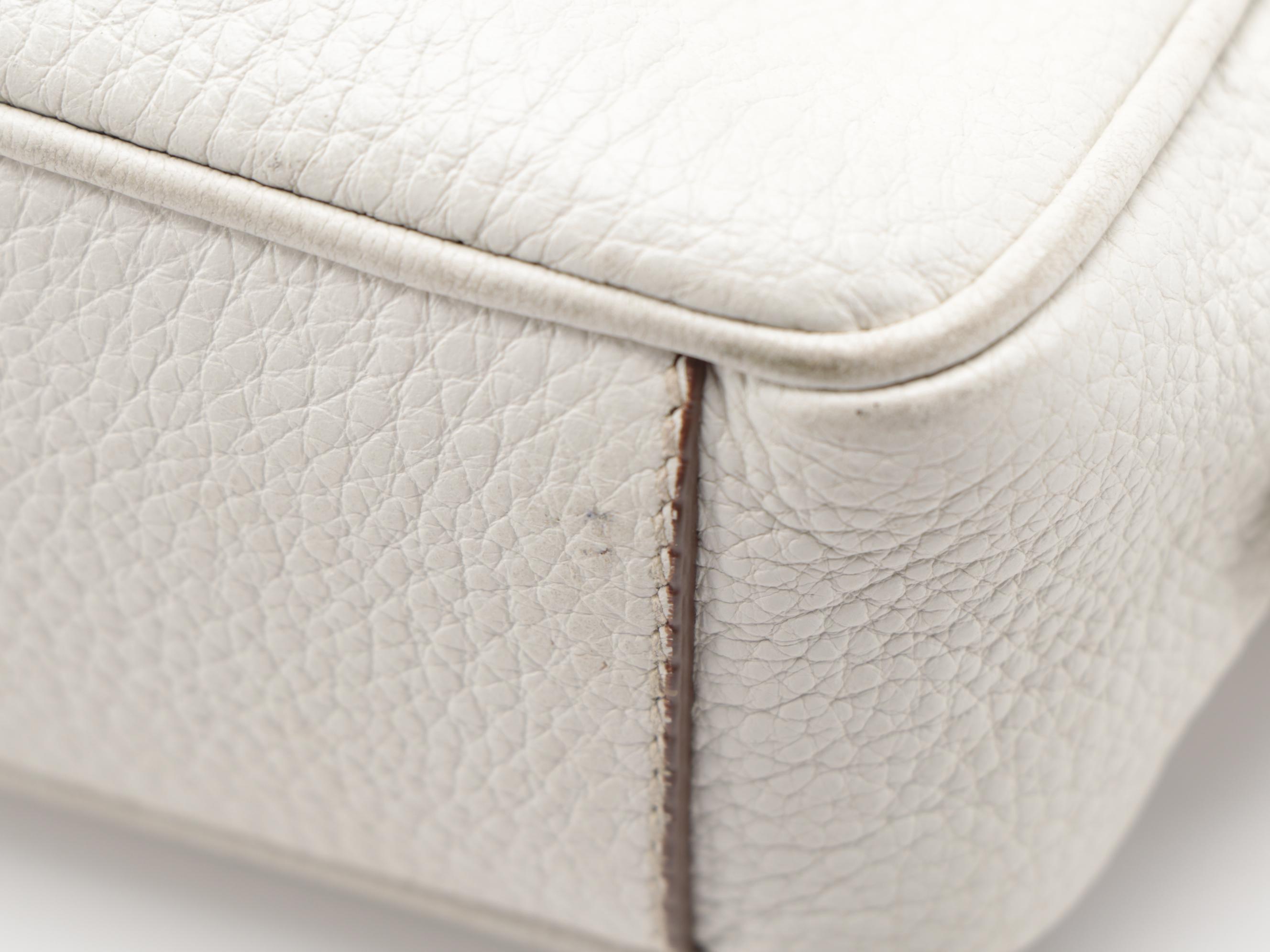 Prada Cosmetic Pouch in White Vitello Daino Leather