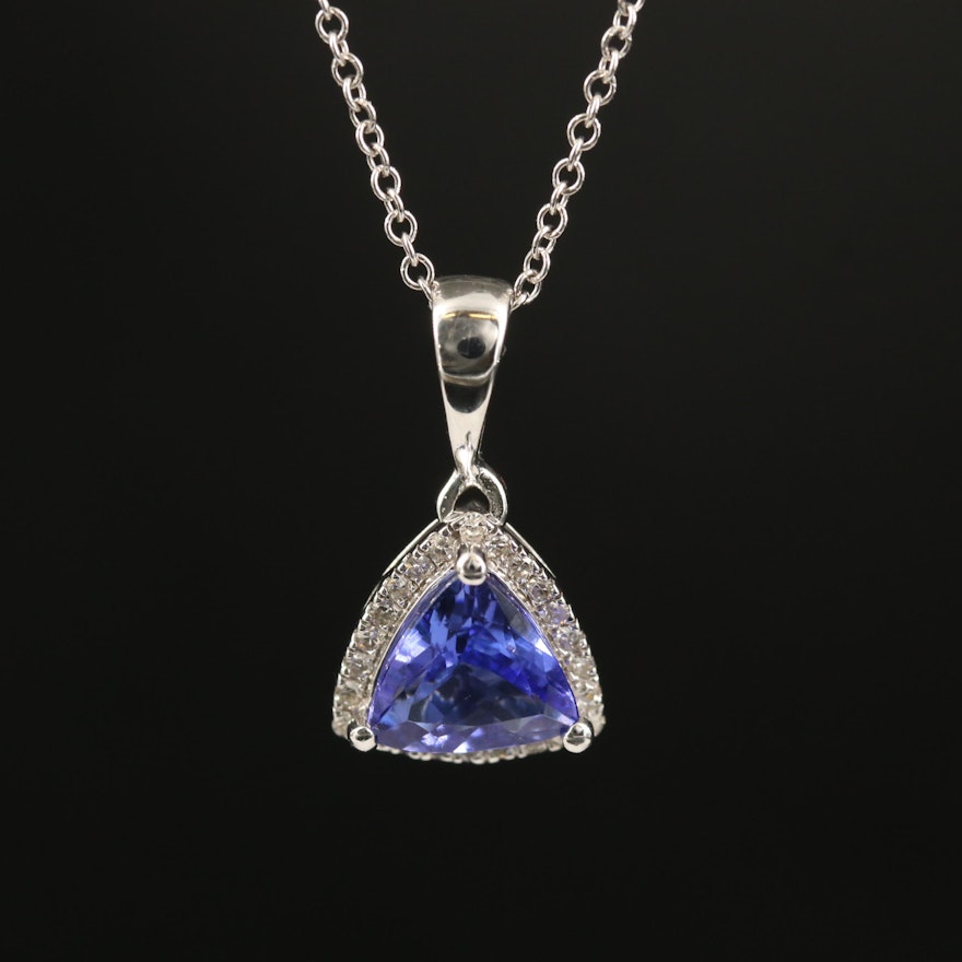 EFFY 14K Tanzanite and Diamond Triangular Pendant Necklace