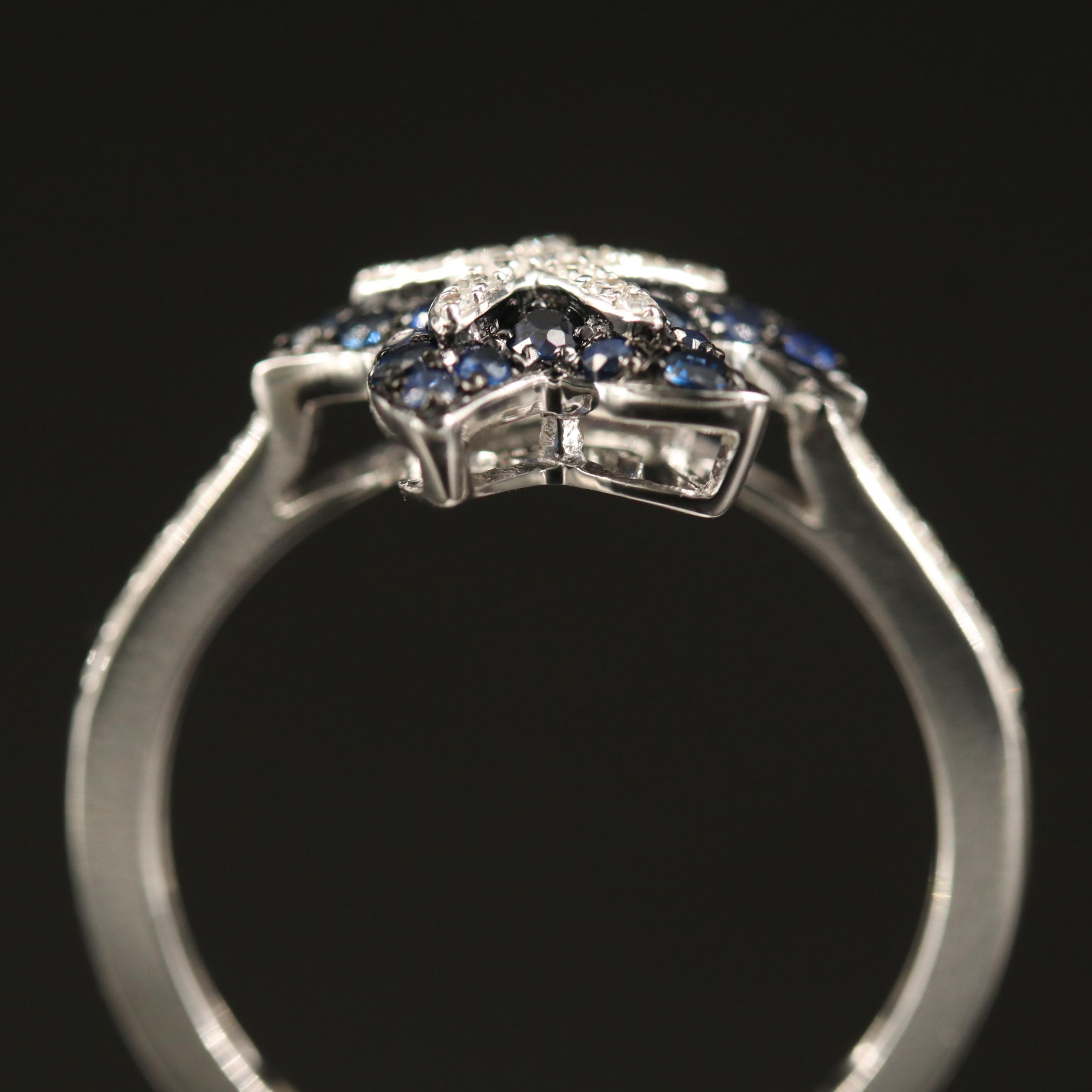 EFFY "Seaside" 14K Diamond and Sapphire Starfish Ring