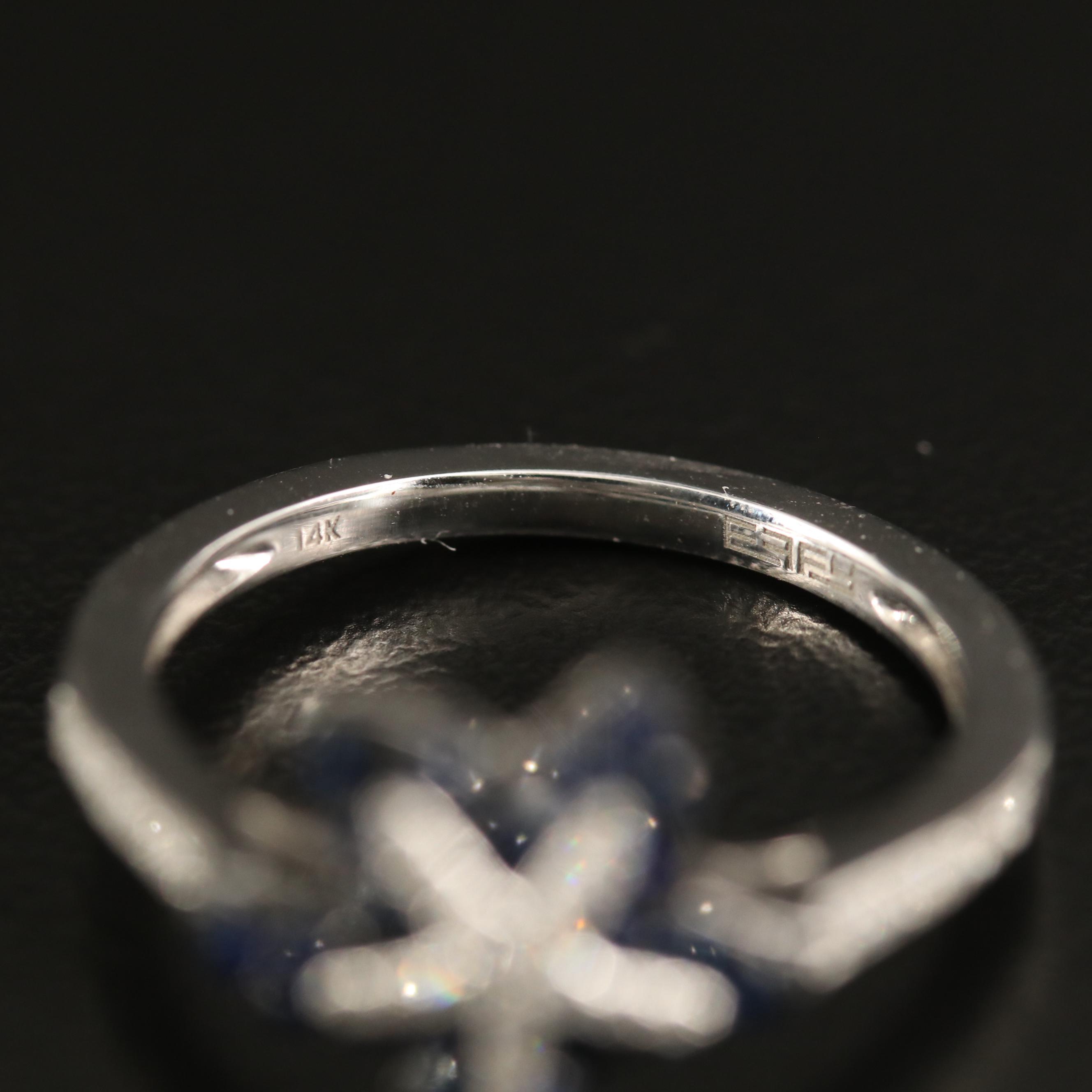 EFFY "Seaside" 14K Diamond and Sapphire Starfish Ring