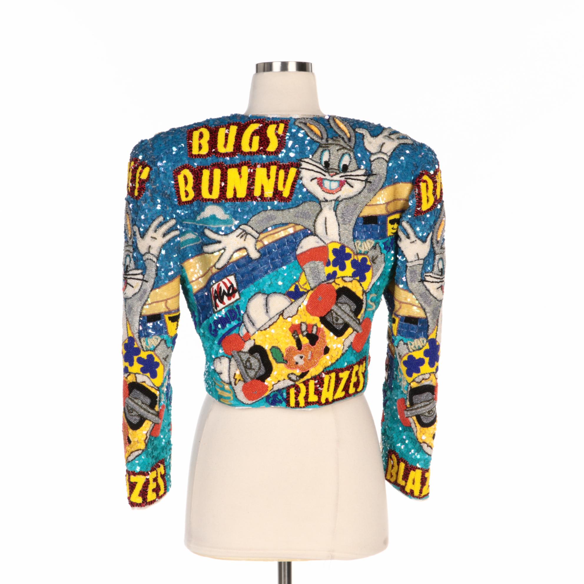 Jeanette Kastenberg Platinum "Bugs Bunny Blazes" Hand Embellished Bolero Jacket
