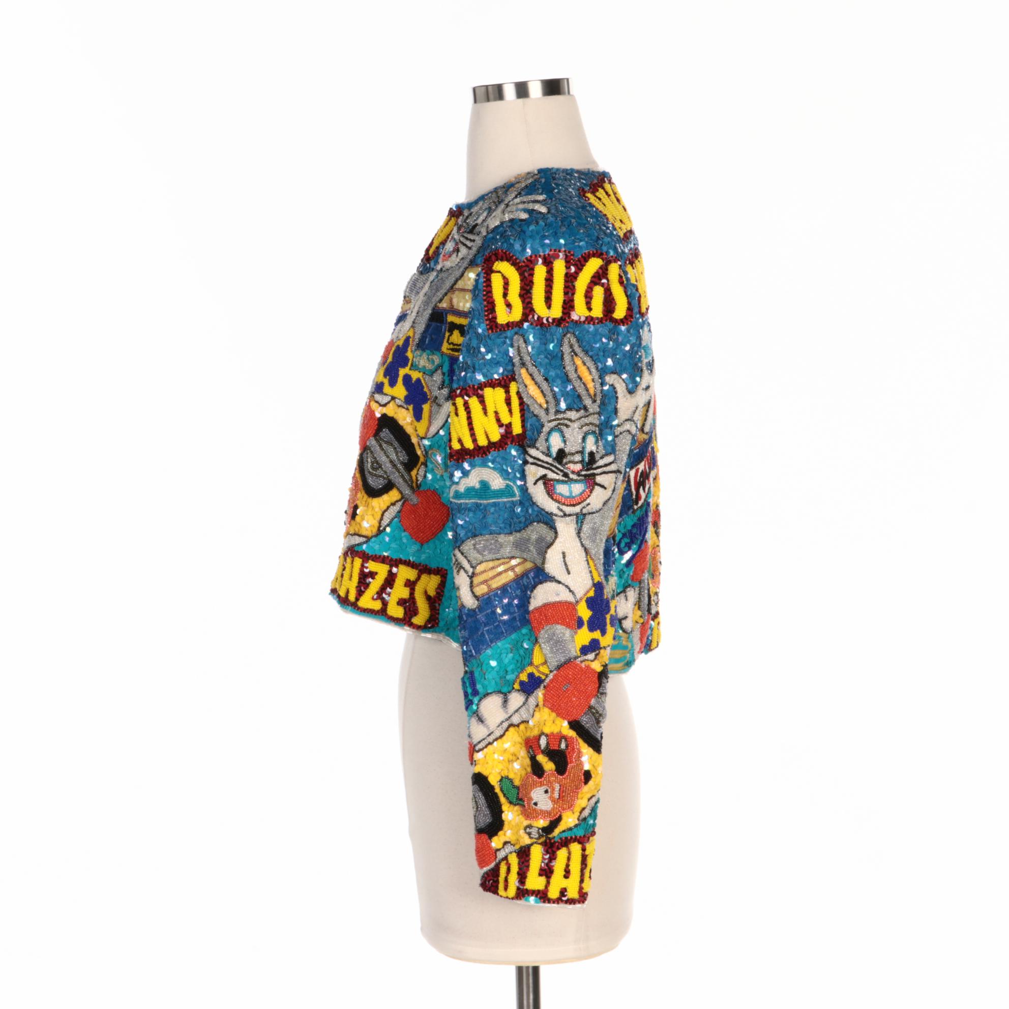 Jeanette Kastenberg Platinum "Bugs Bunny Blazes" Hand Embellished Bolero Jacket