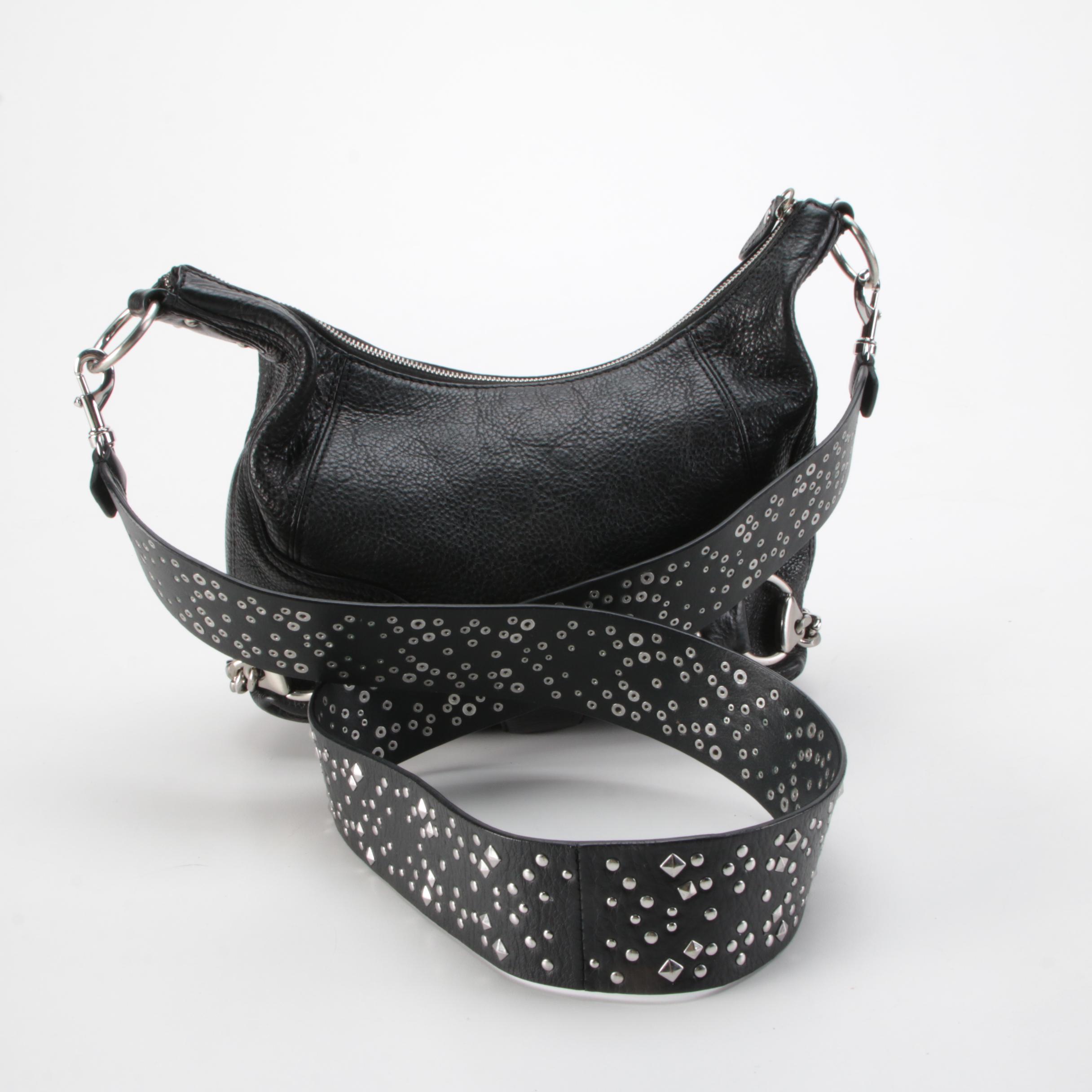 MICHAEL Michael Kors Hobo Bag with Harness Style Hardware and Studded Strap