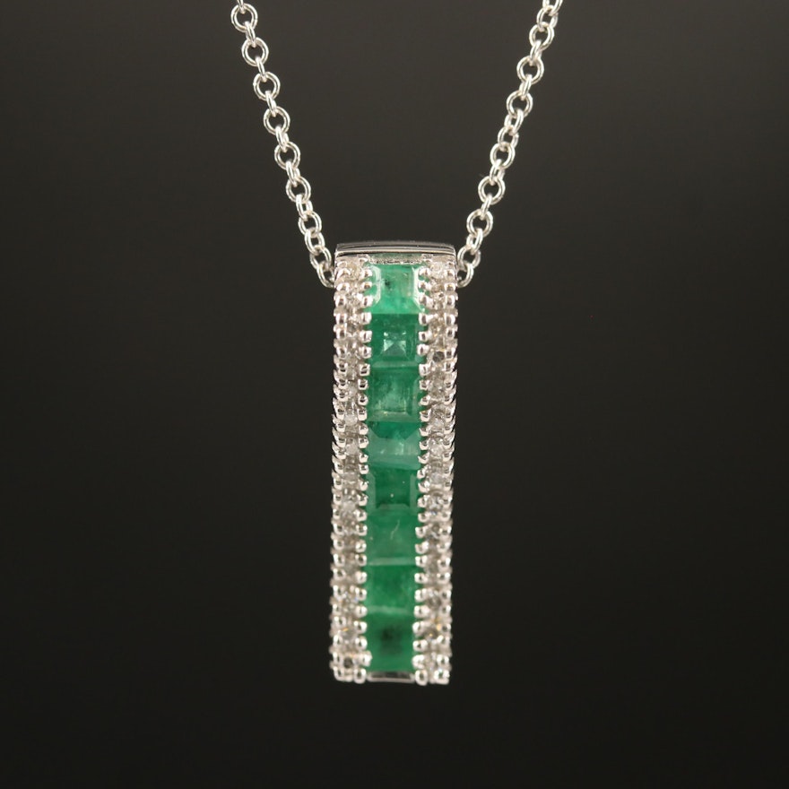 EFFY 14K Emerald and Diamond Pendant Necklace