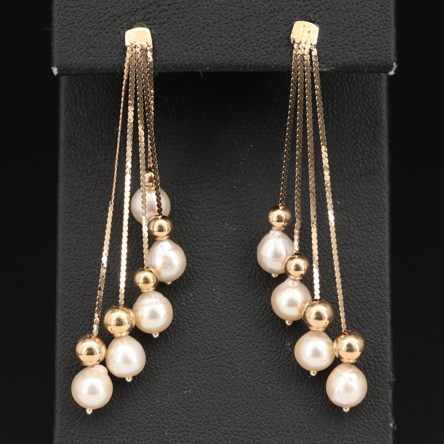 14K Pearl Waterfall Earrings