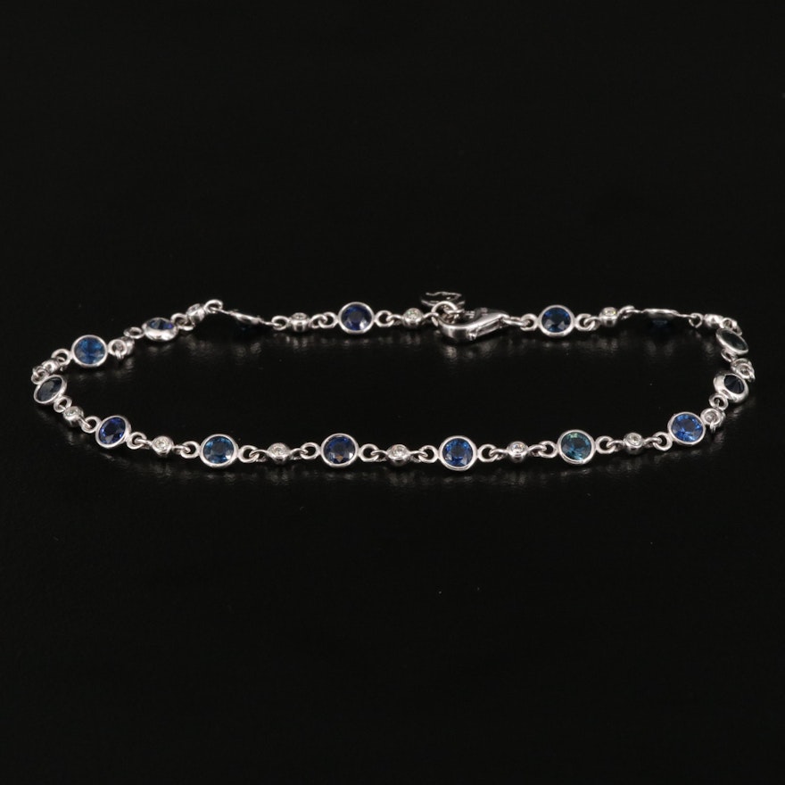 EFFY 14K Sapphire and Diamond Station Bracelet