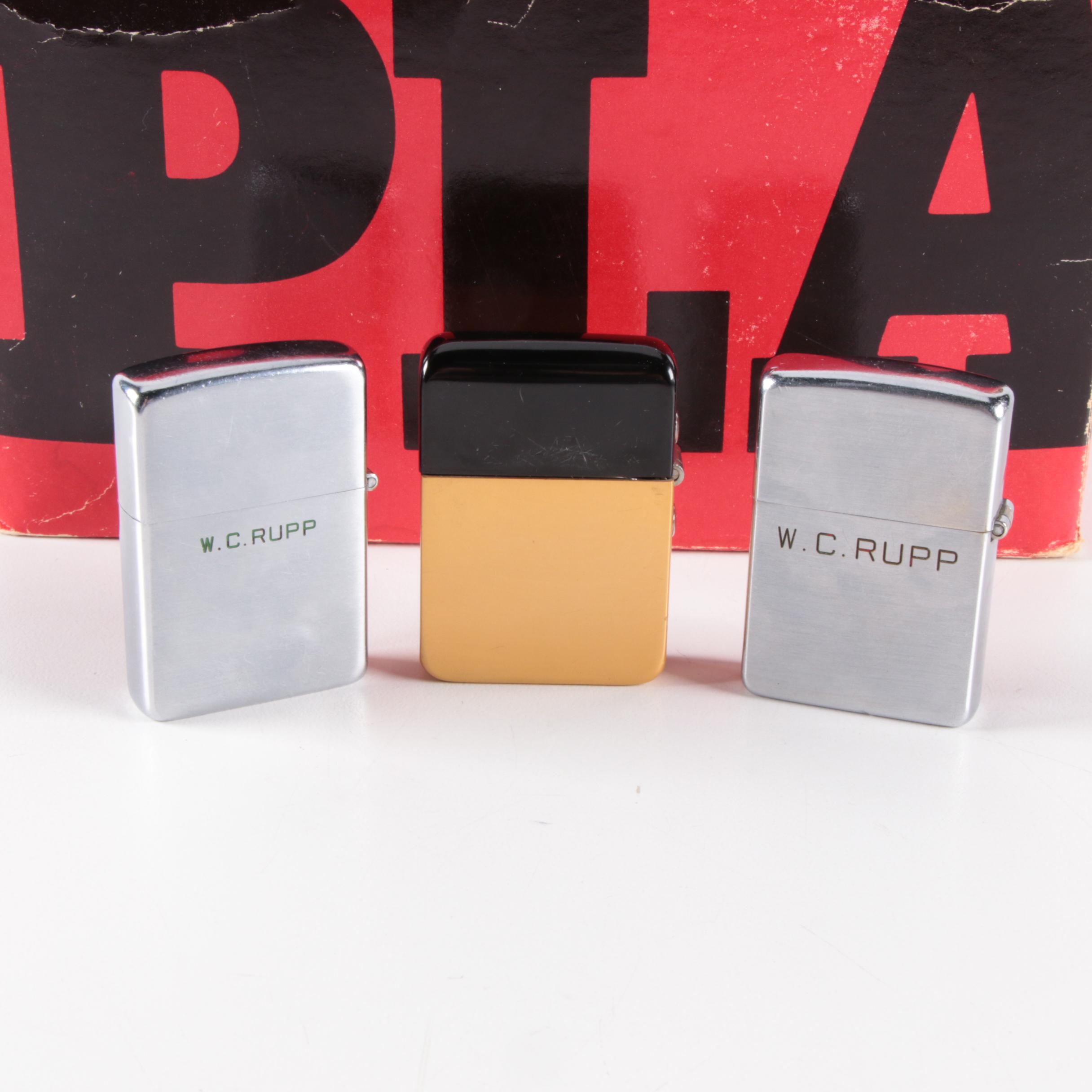 Zippo Lighters and 1981 Ferrari "Playboy" Diecast Car in Packaging