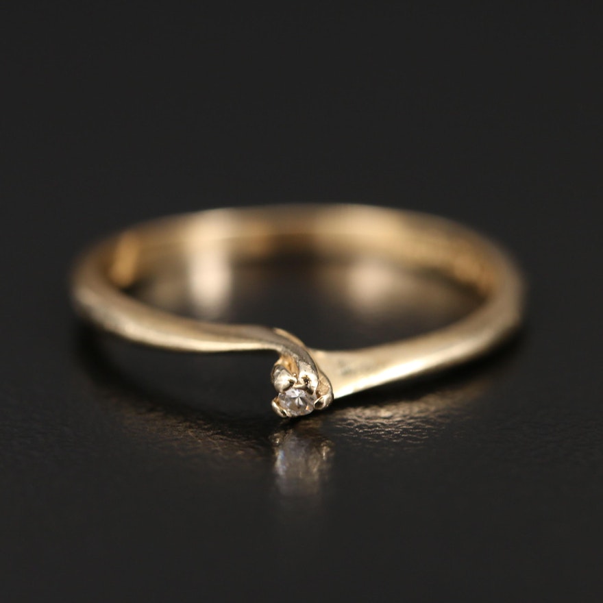 14K Diamond Solitaire Ring