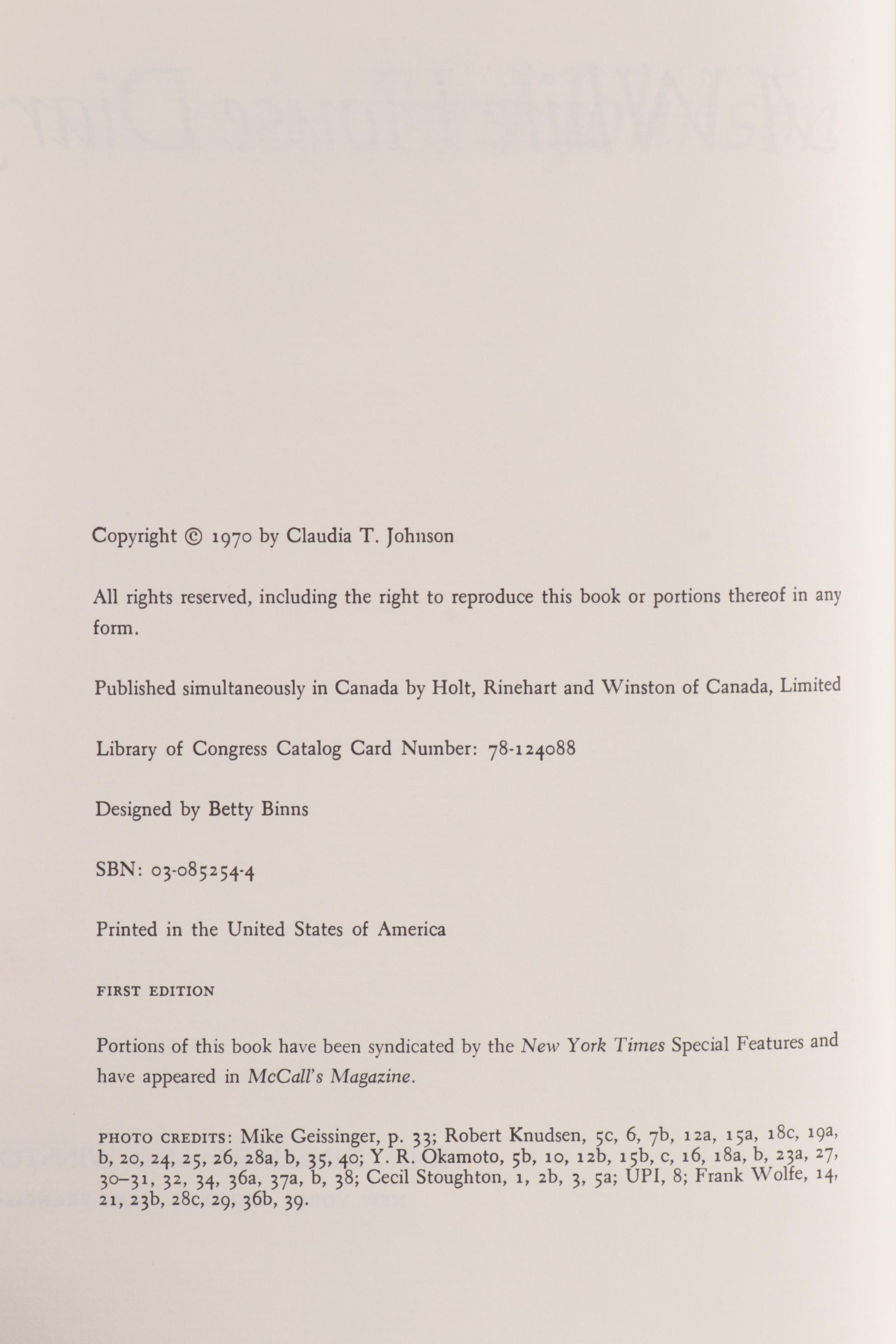 Signed First Edition "A White House Diary" by Lady Bird Johnson, 1970