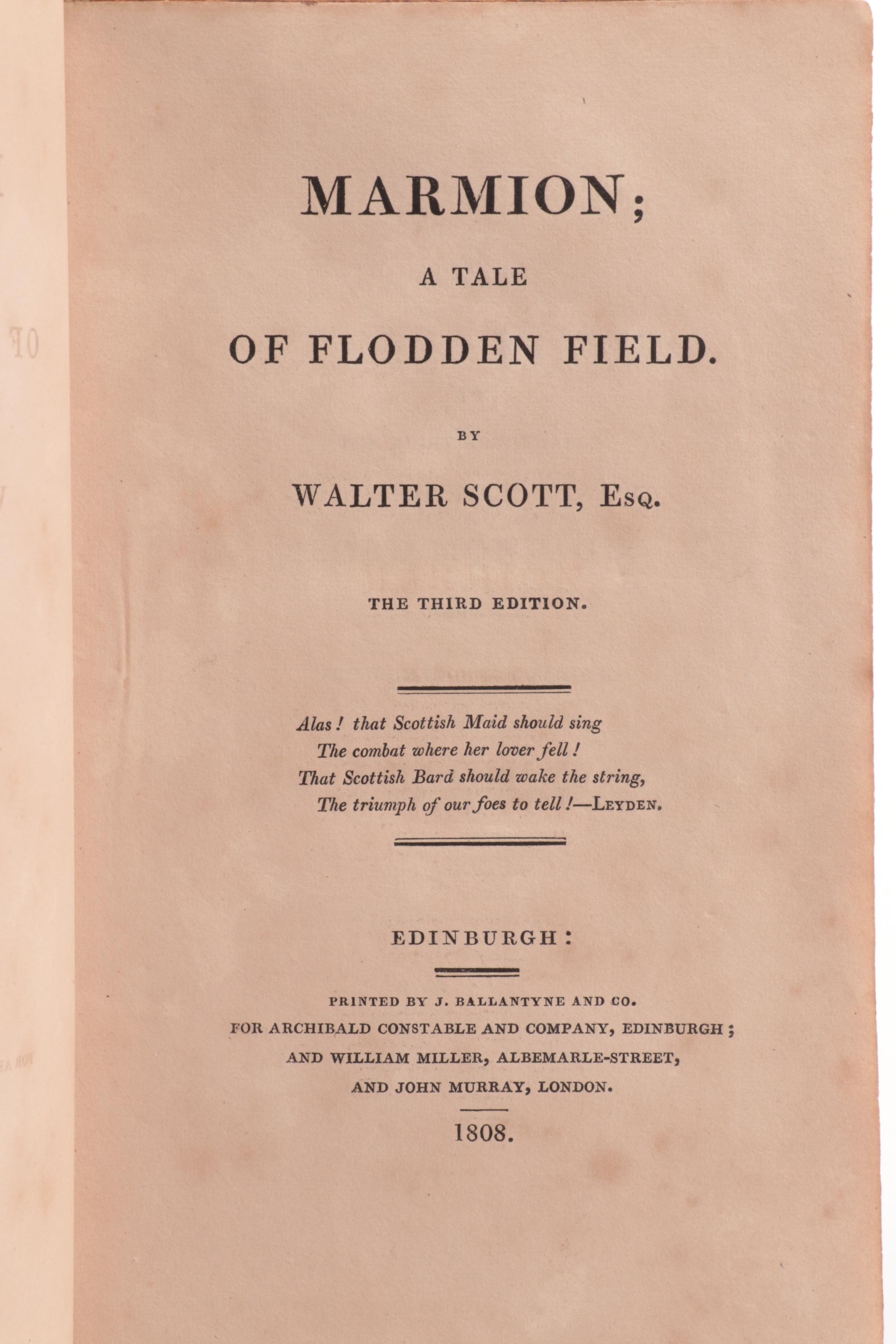 "Marmion; a Tale of Flodden Field" by Sir Walter Scott, 1808