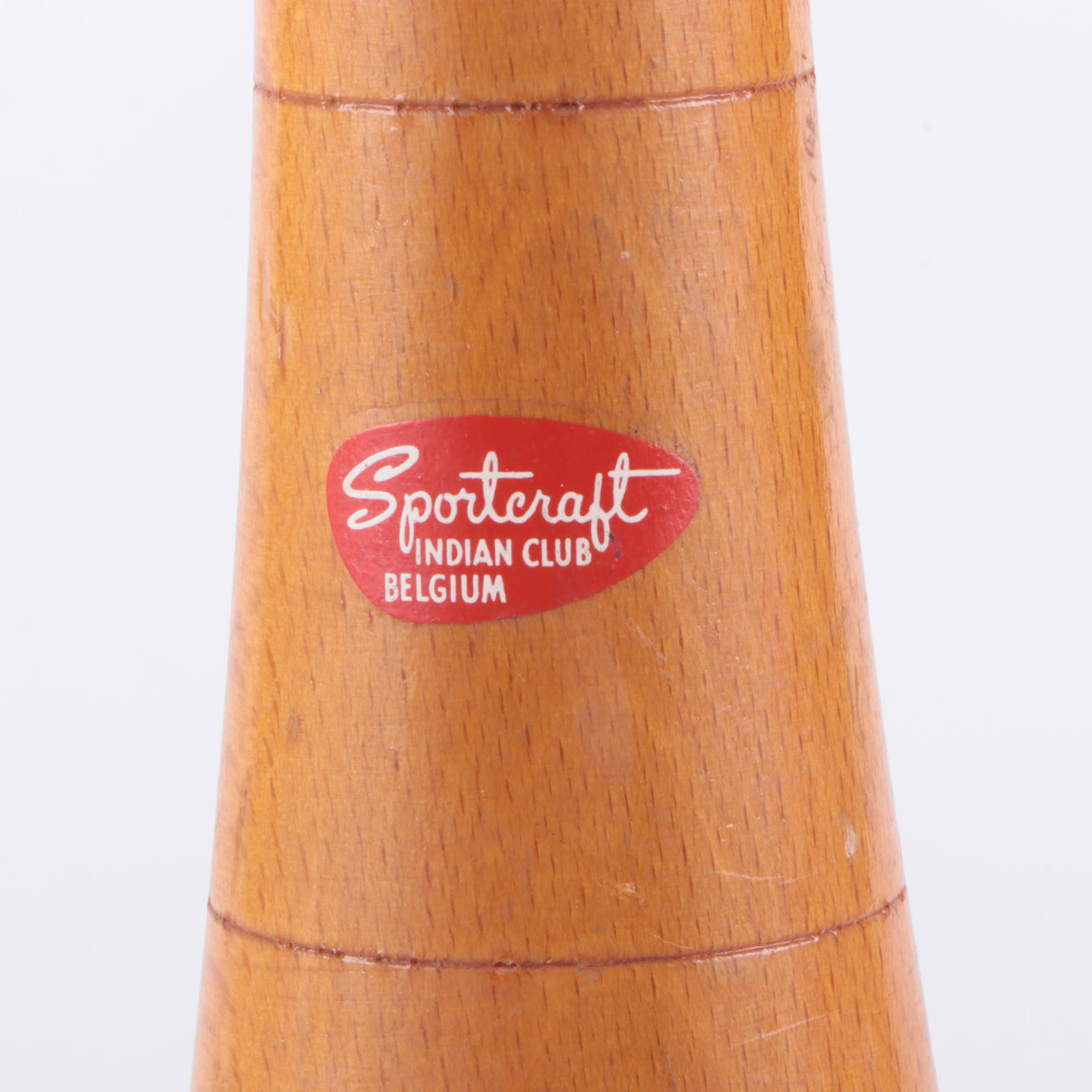 Sportscraft Belgium Wooden Juggling Clubs, circa 1940