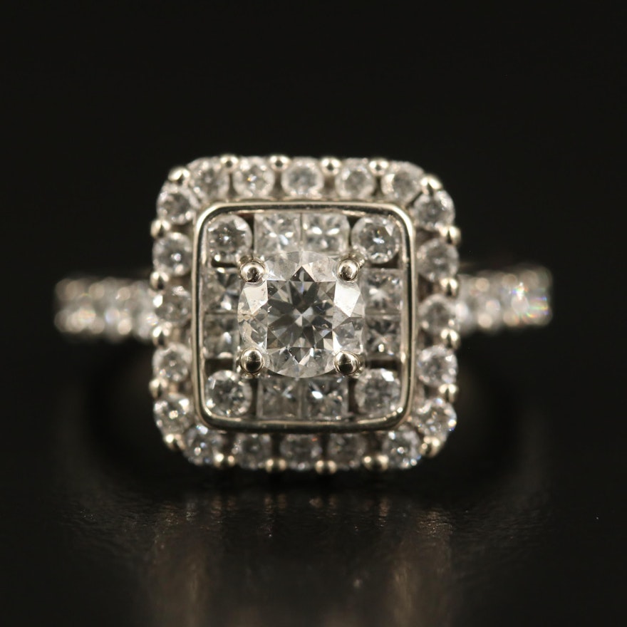 14K 1.68 CTW Diamond Square Ring