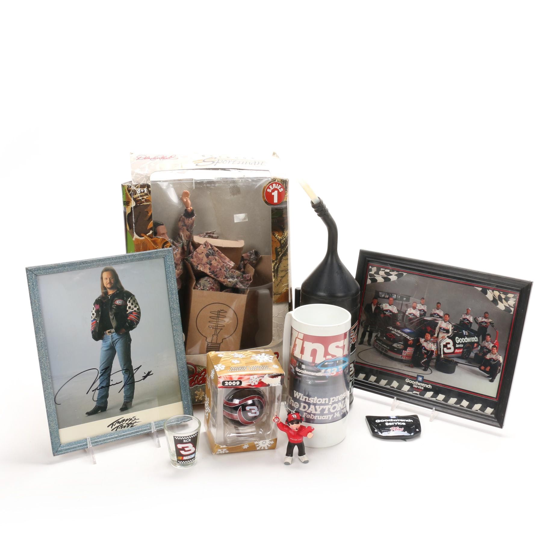 Dale Earnhardt Sportsman Collection Figure with Other Collectibles