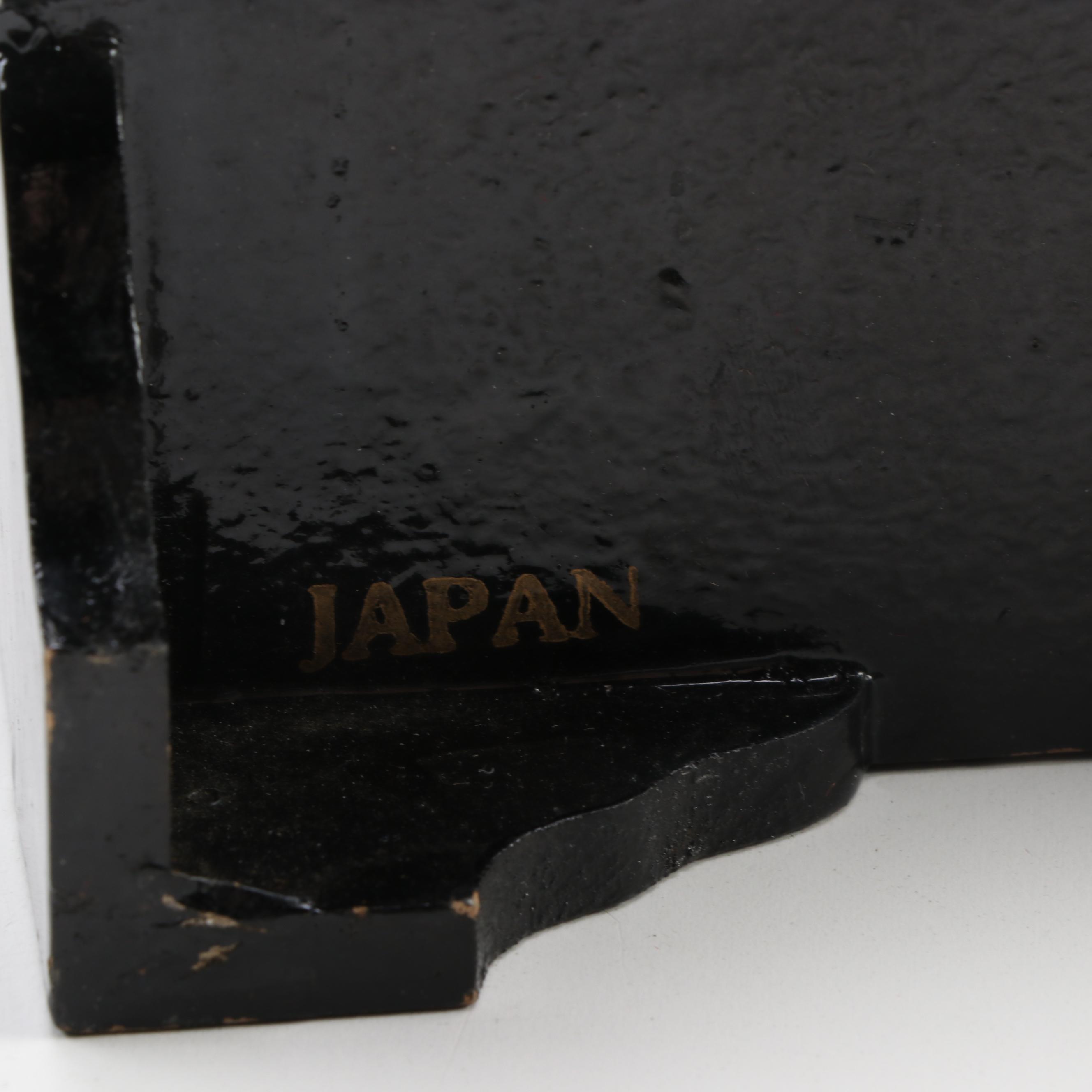Japanese Lacquerware Ballerina Musical Jewelry Box, Mid-20th Century