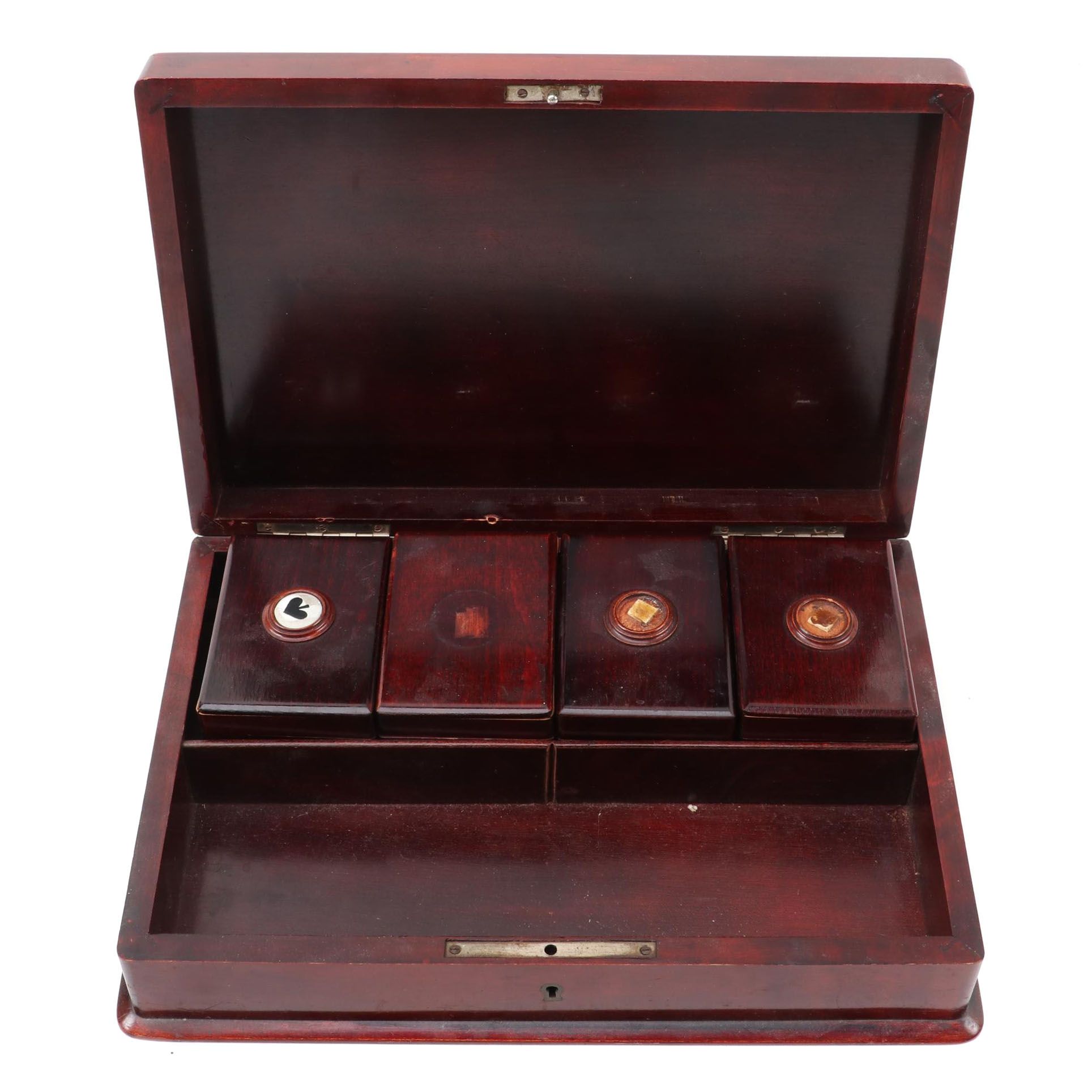 Resin Domino Set with Storage Box and Wooden Gaming Chest