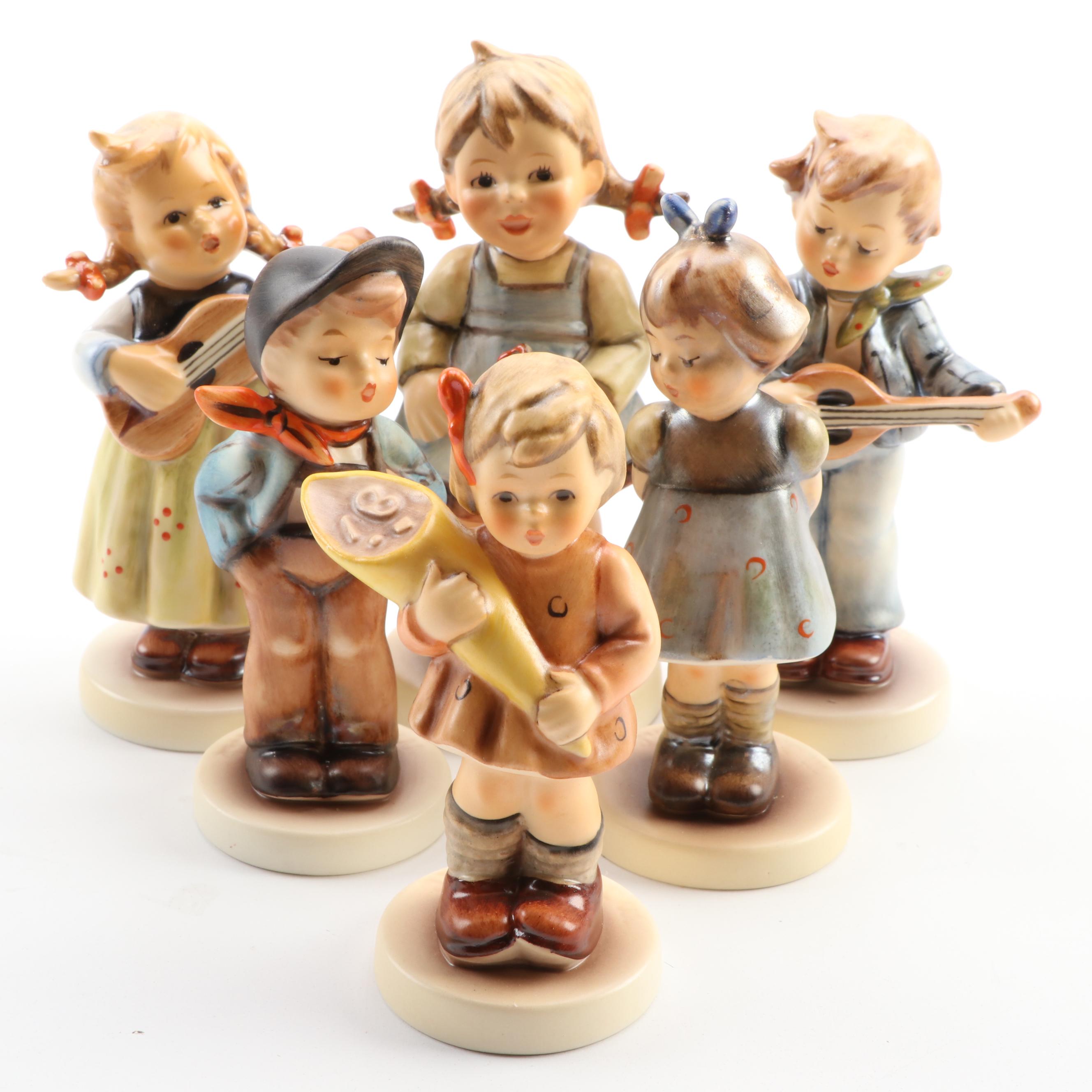 Goebel "Flower Girl" and Other Porcelain Hummel Club Figurines, Late 20th C.
