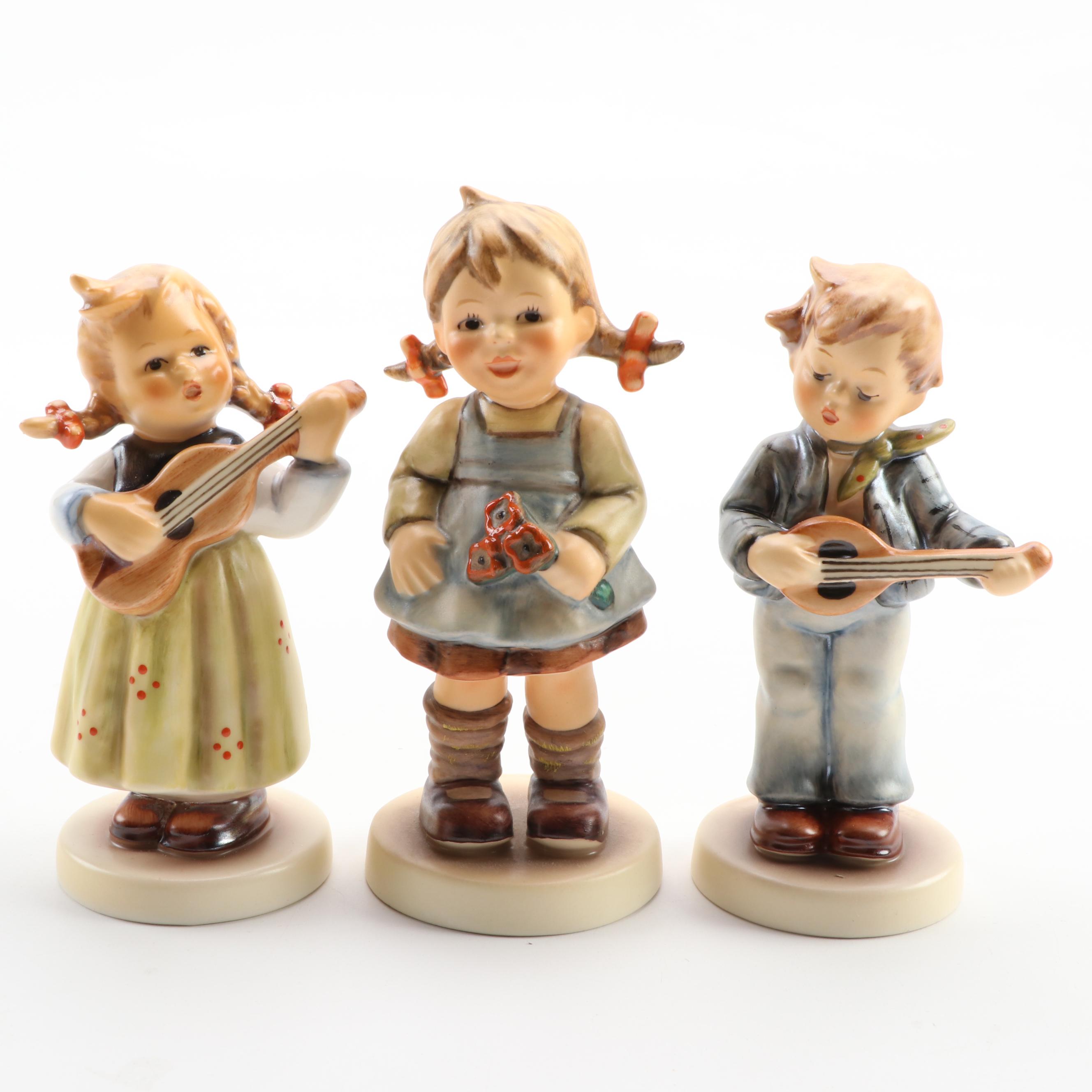 Goebel "Flower Girl" and Other Porcelain Hummel Club Figurines, Late 20th C.