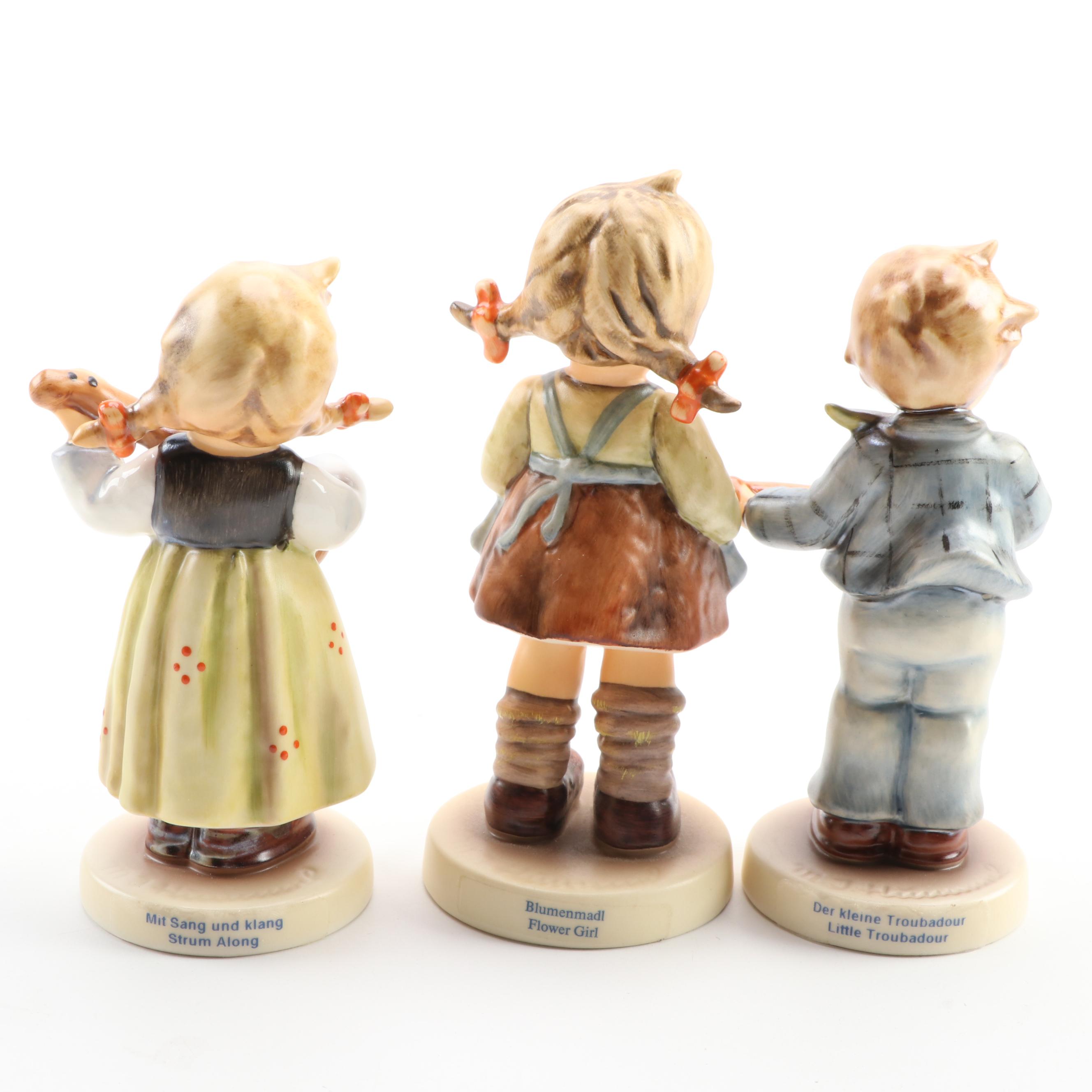 Goebel "Flower Girl" and Other Porcelain Hummel Club Figurines, Late 20th C.