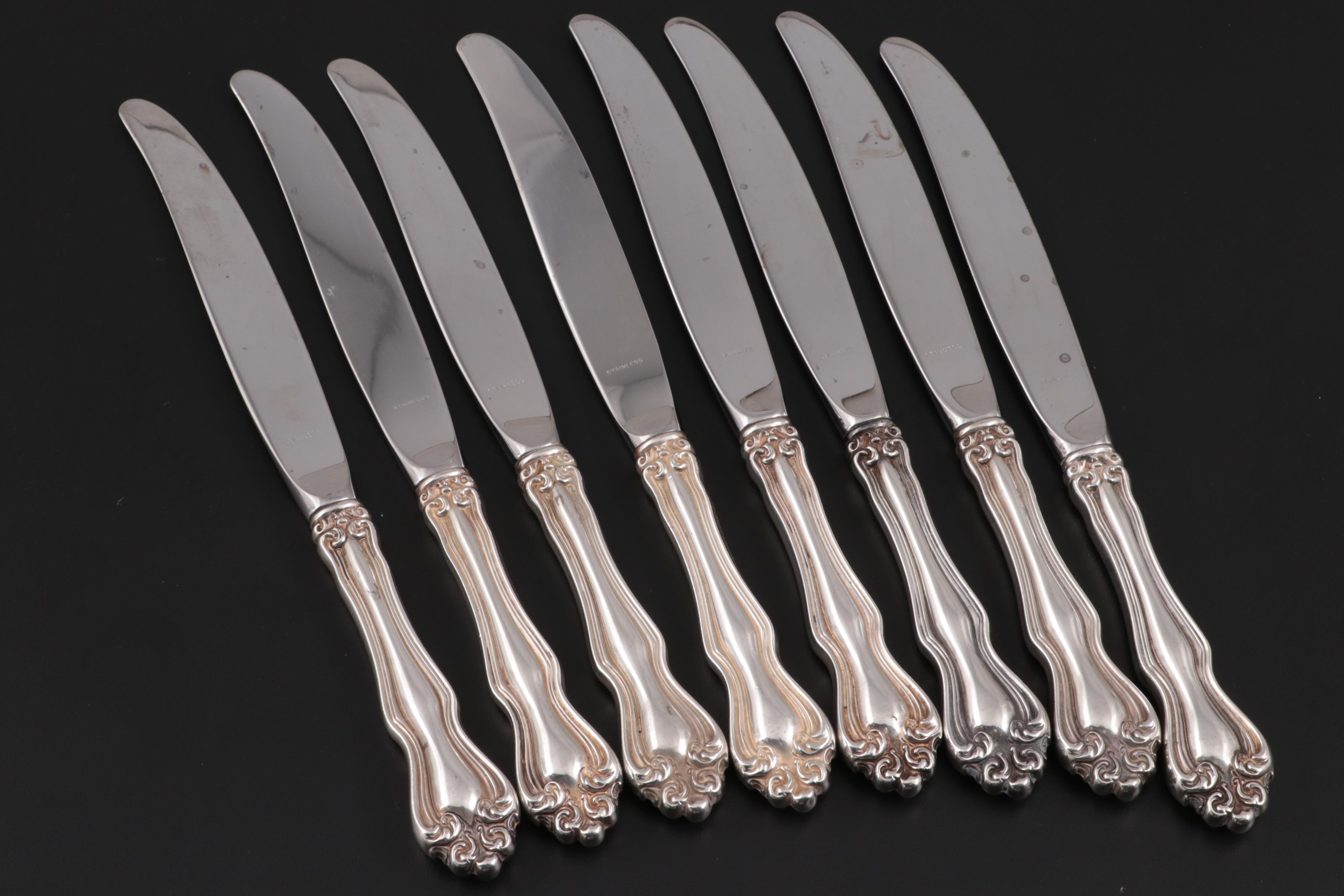 Westmorland "George and Martha Washington" Sterling Silver Handled Dinner Knives