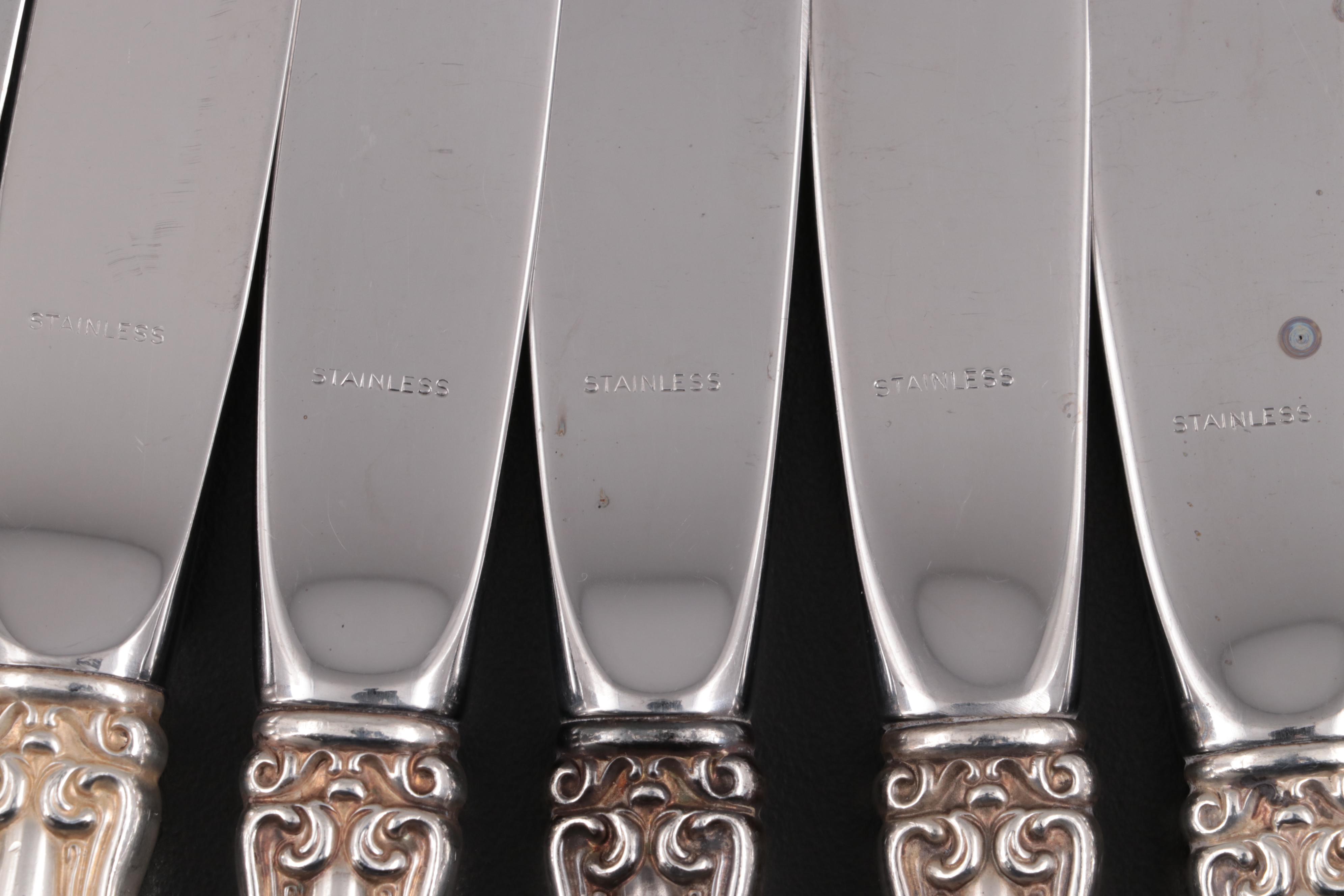 Westmorland "George and Martha Washington" Sterling Silver Handled Dinner Knives