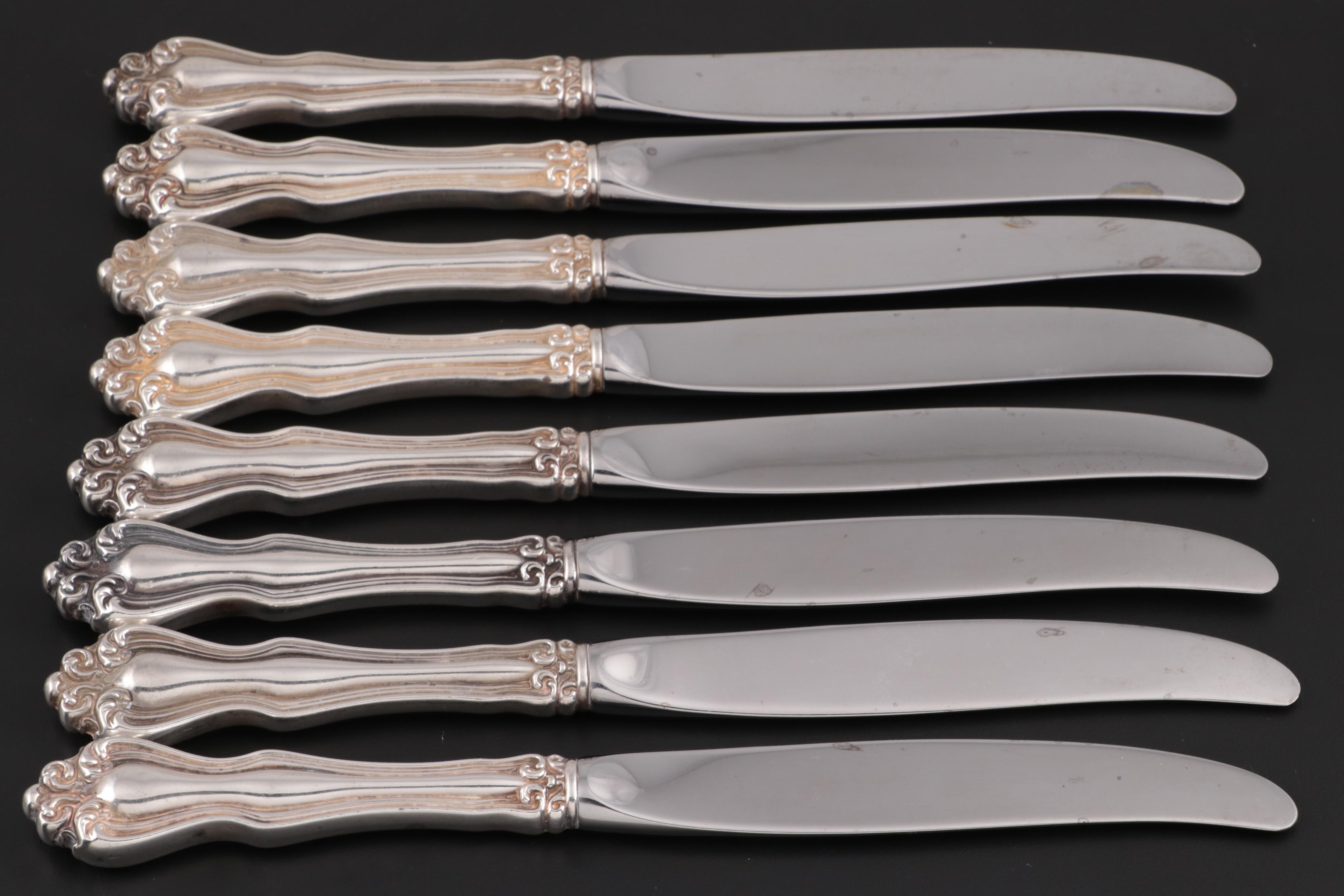 Westmorland "George and Martha Washington" Sterling Silver Handled Dinner Knives