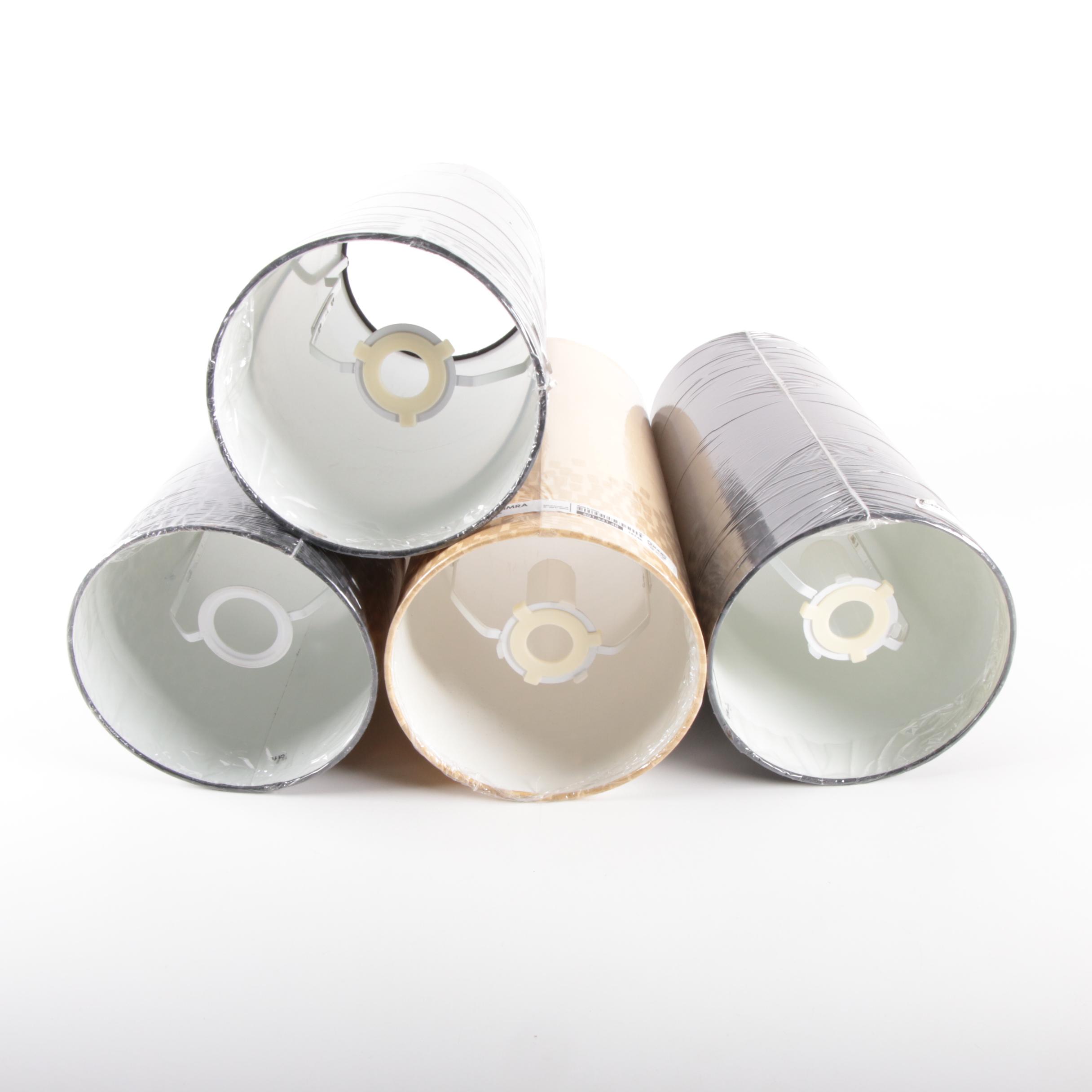 IKEA "Skimra" Black and "Alvine" Gold Skinny Lamp Shades