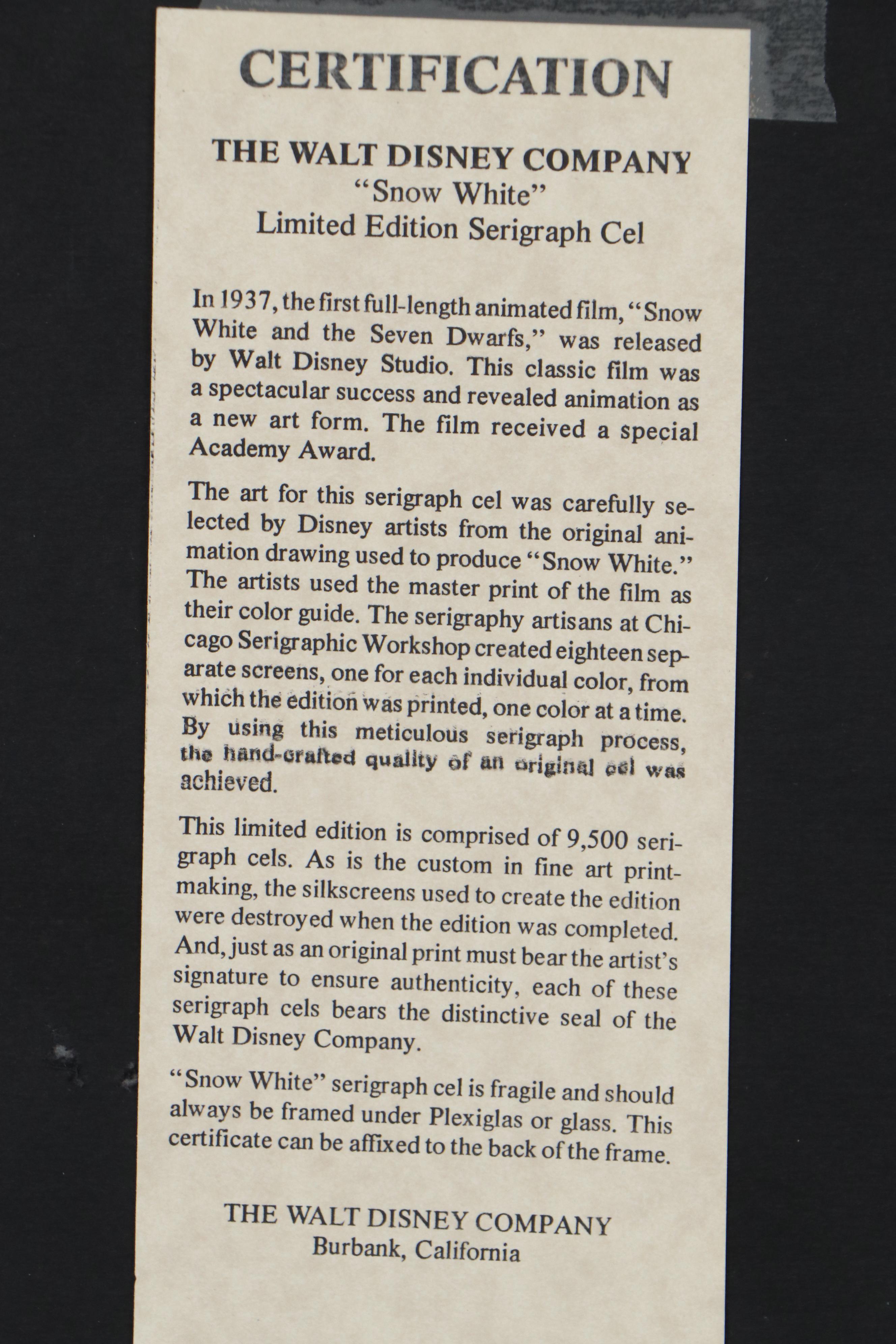 Disney "Snow White and the Seven Dwarfs" and "Lady and the Tramp" Sericels