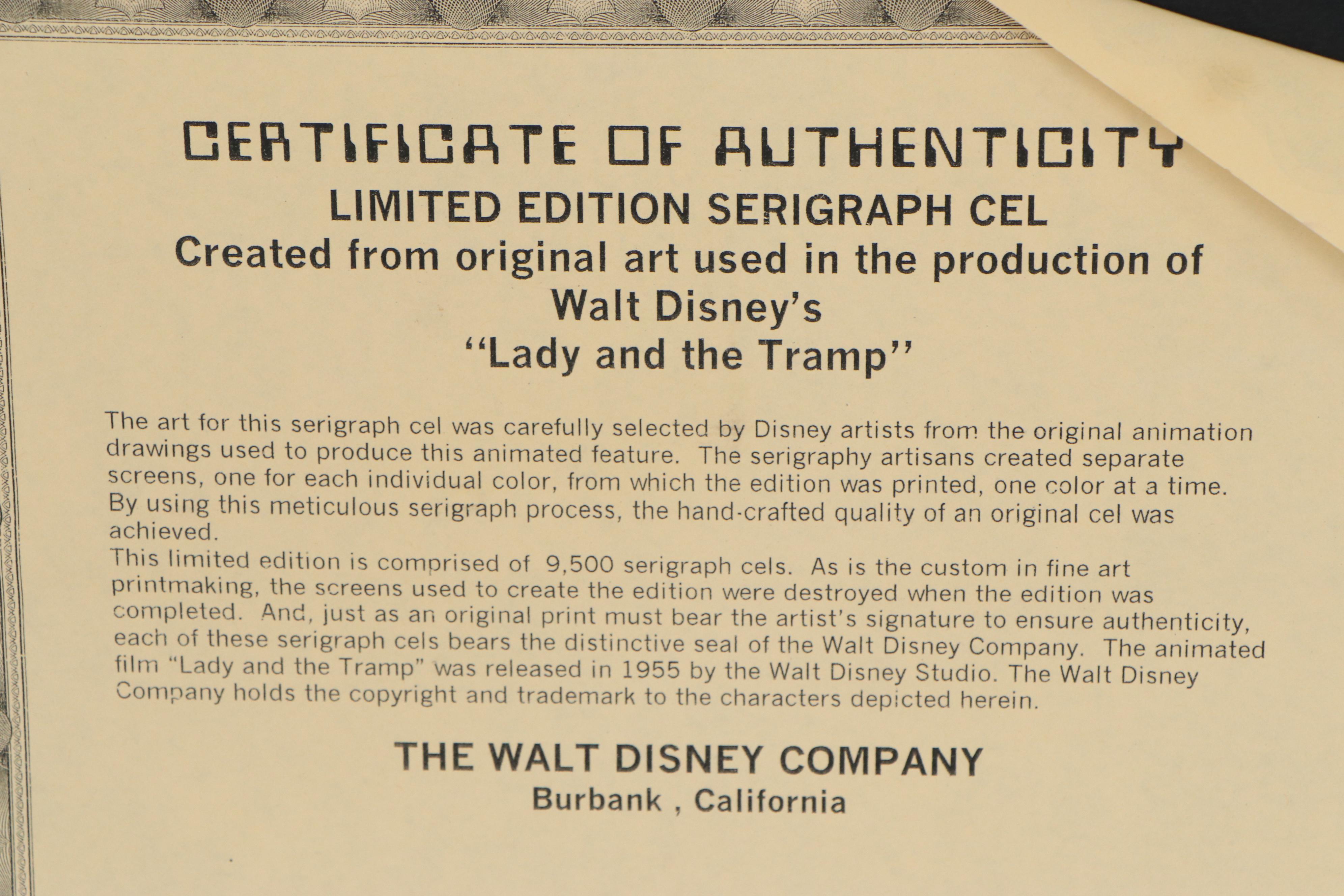 Disney "Snow White and the Seven Dwarfs" and "Lady and the Tramp" Sericels