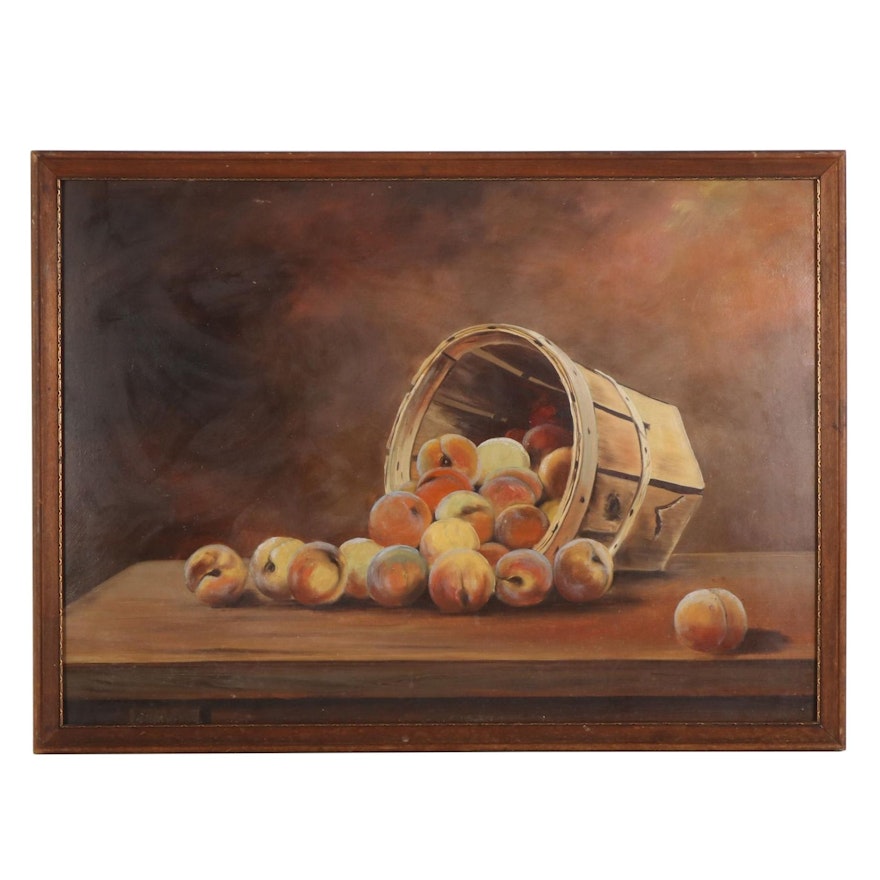 Still Life Oil Painting of Peaches
