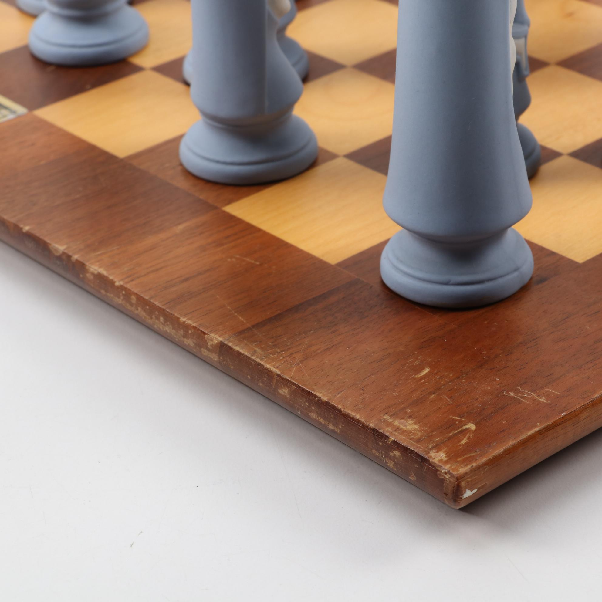 Ceramic Bisque Chess Set with Drueke Chess Board