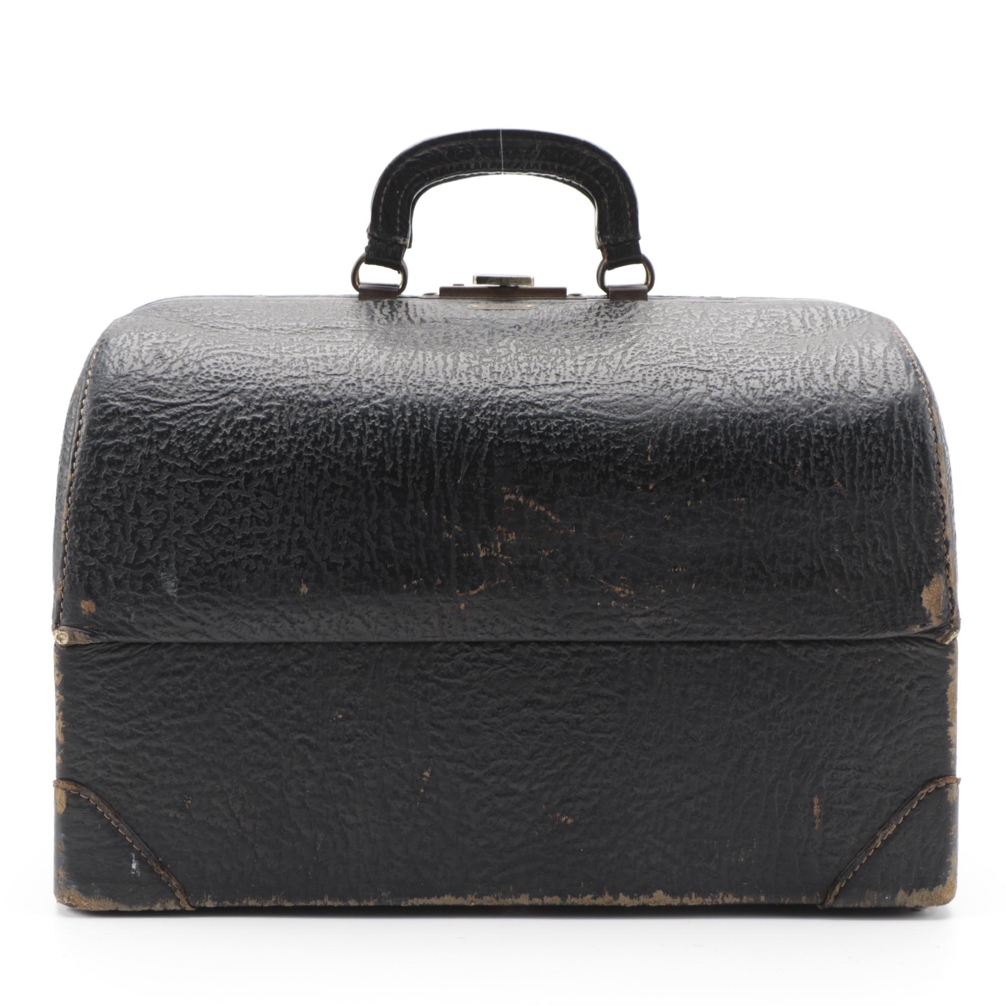 Schell Leather Company "Emdee" Doctor Bag in Top Grain Cowhide, Mid-20th Century