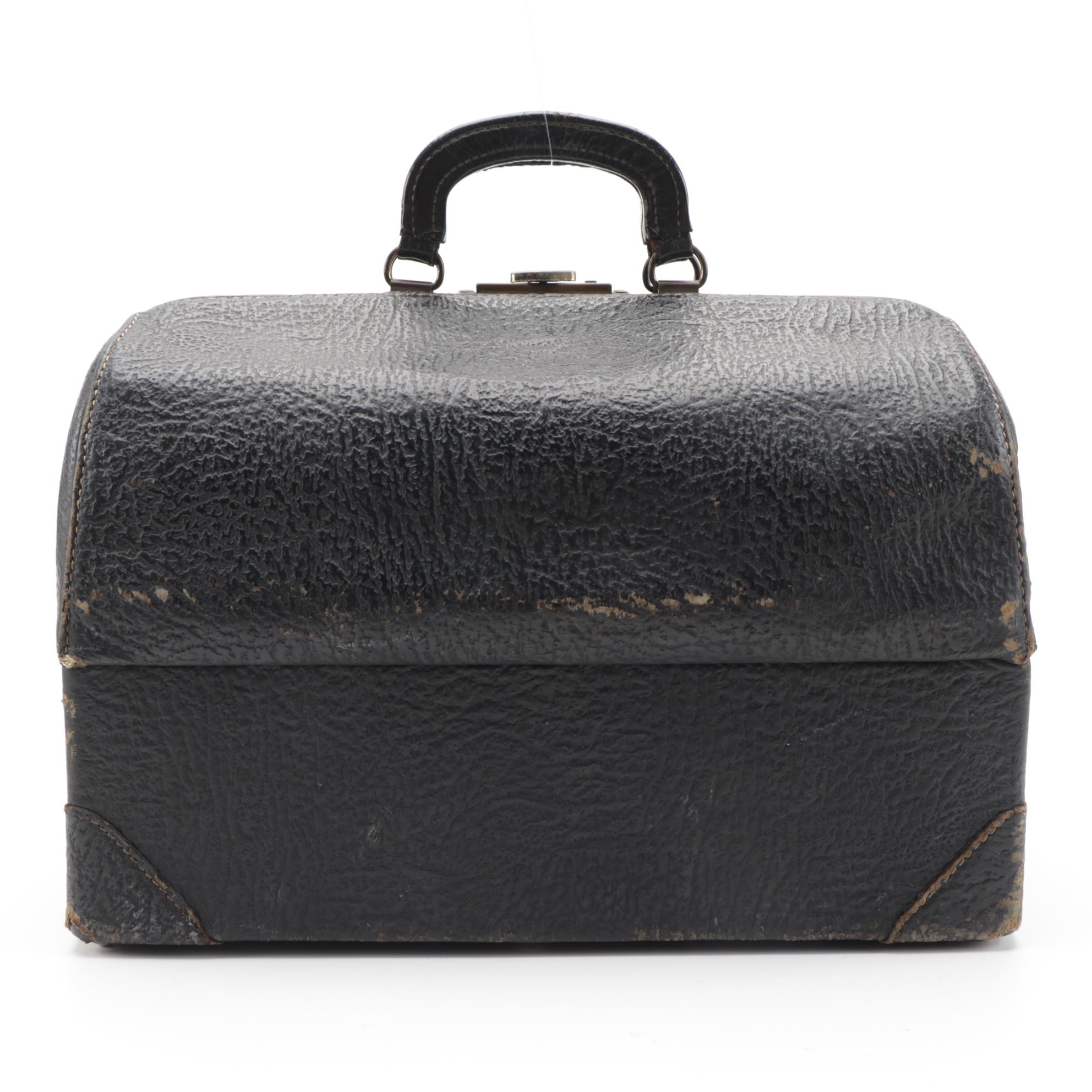Schell Leather Company "Emdee" Doctor Bag in Top Grain Cowhide, Mid-20th Century
