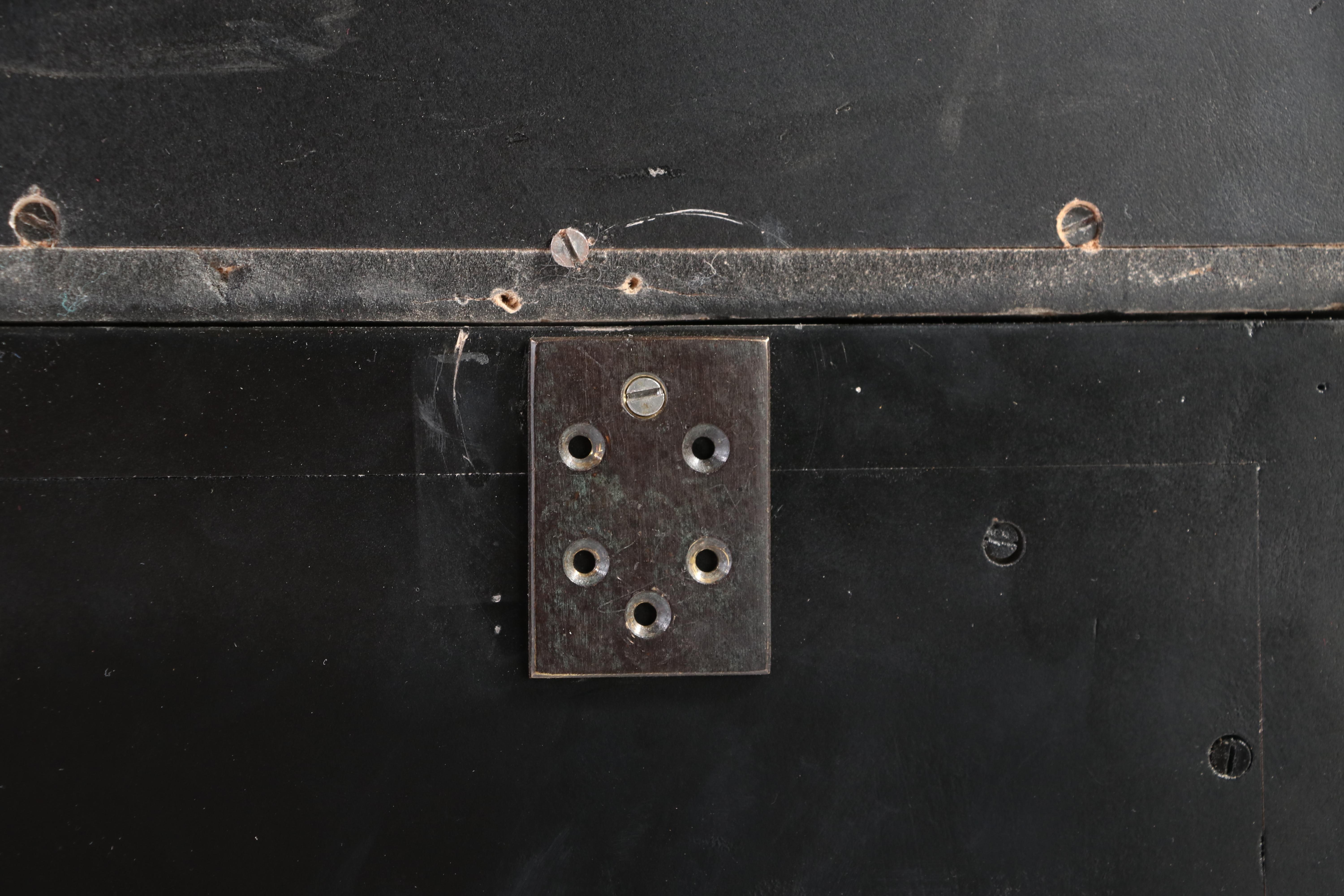 Neoclassical Style Black Lacquer and Parcel-Gilt Two-Piece China Cabinet