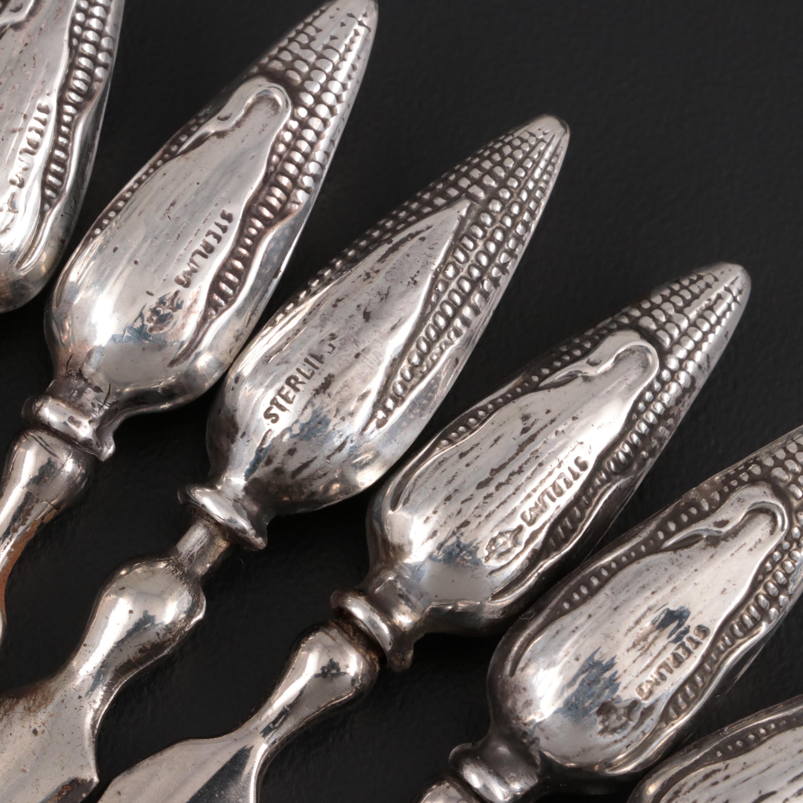 Webster Sterling Silver Handled Corn on the Cob Holders