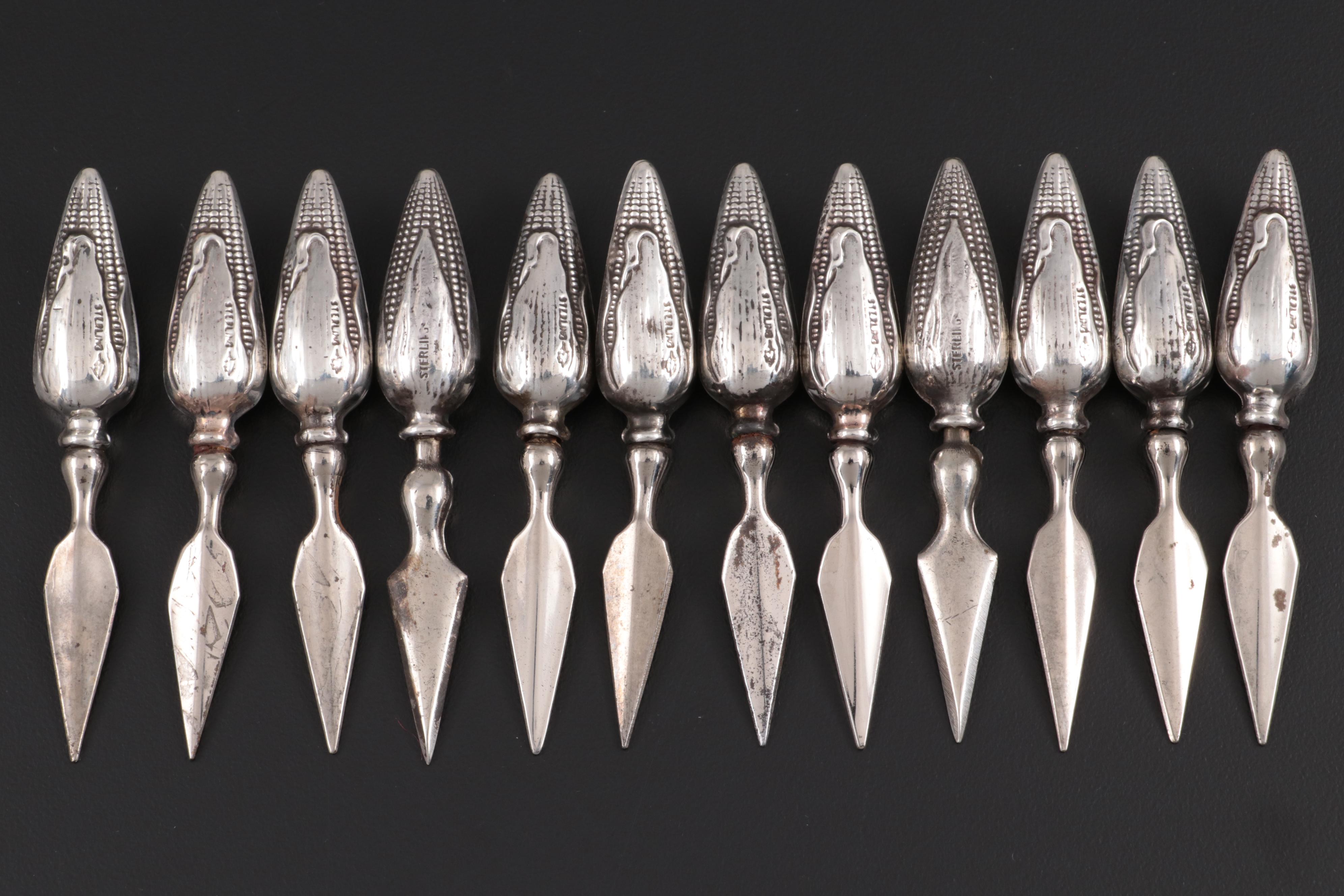 Webster Sterling Silver Handled Corn on the Cob Holders