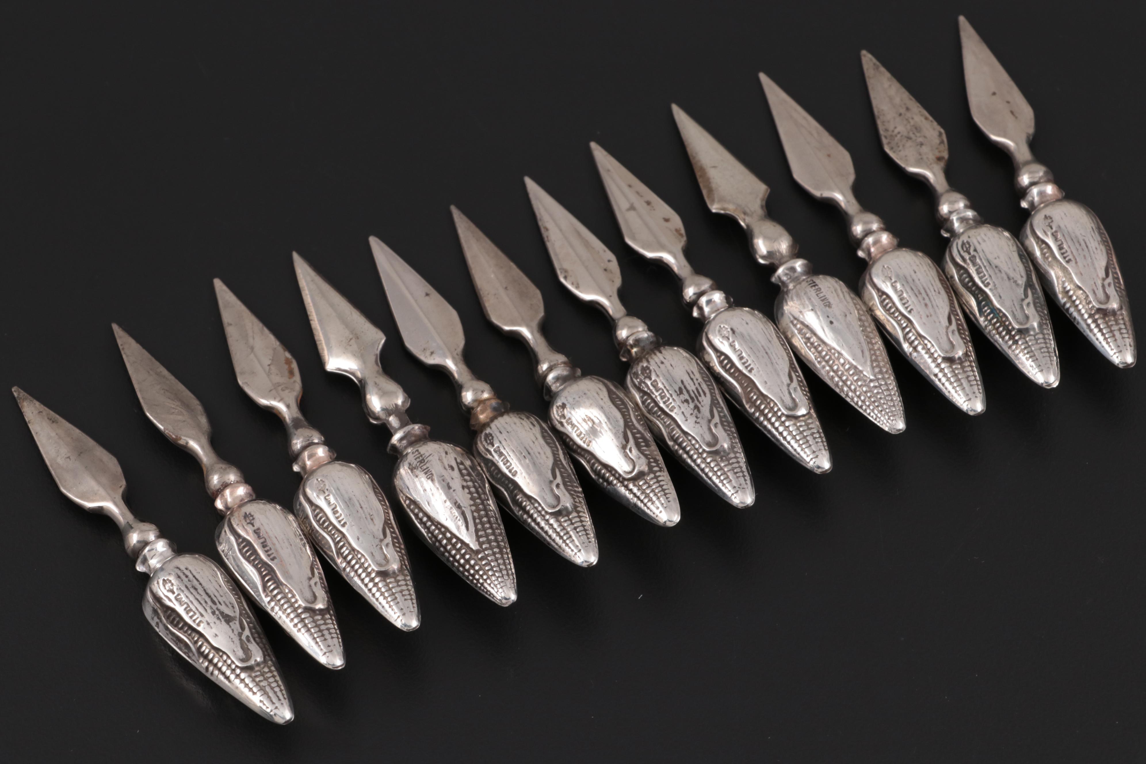 Webster Sterling Silver Handled Corn on the Cob Holders