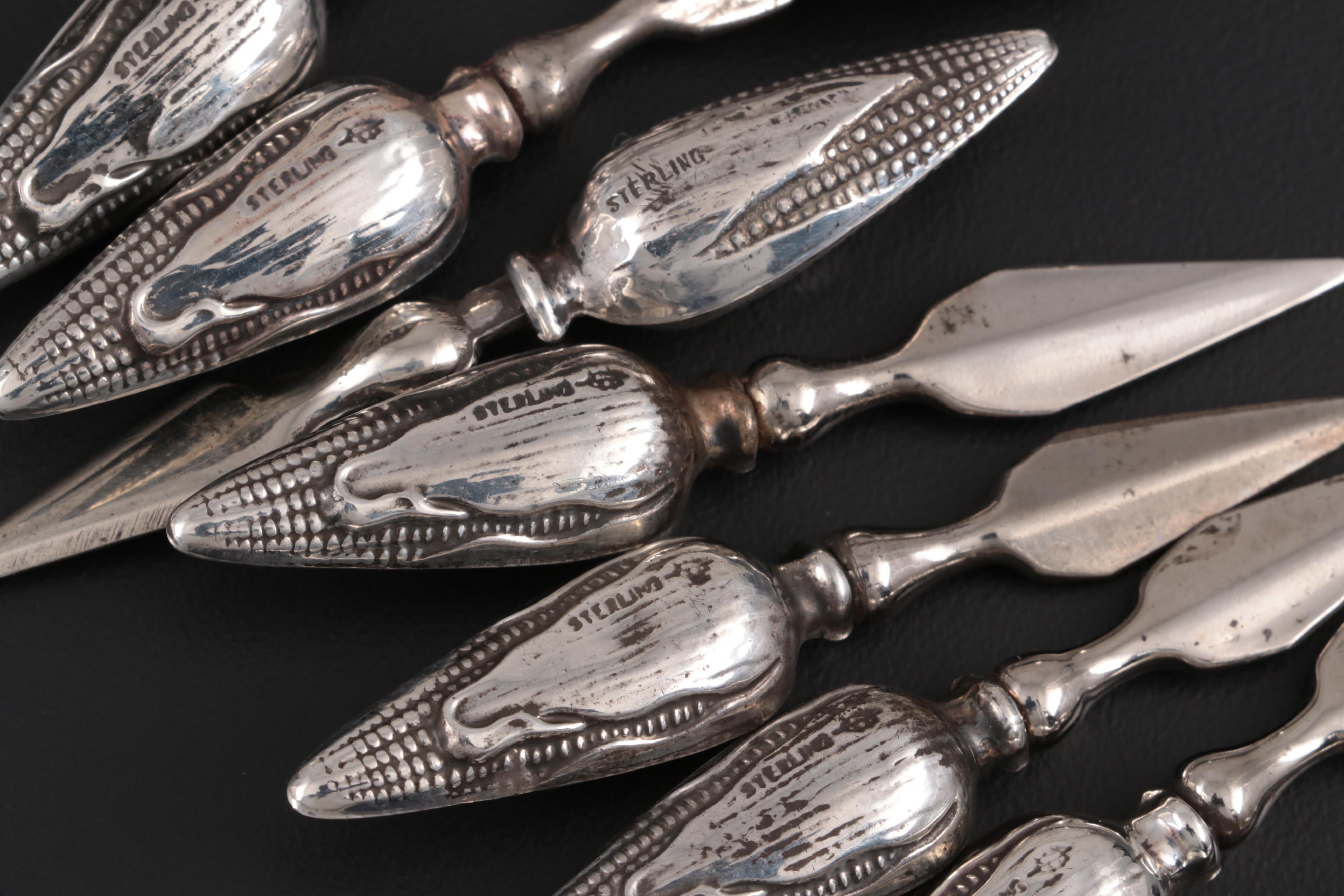 Webster Sterling Silver Handled Corn on the Cob Holders