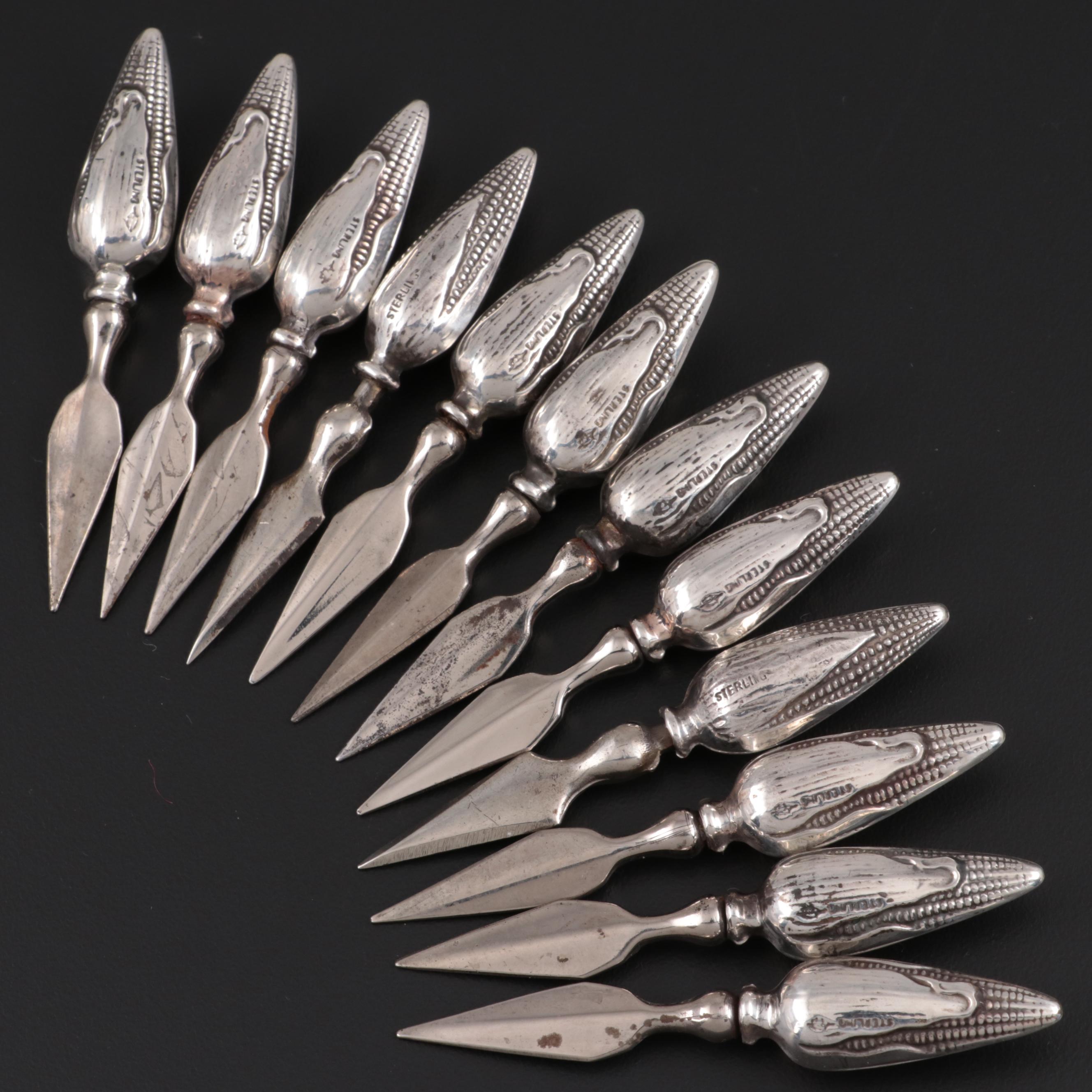 Webster Sterling Silver Handled Corn on the Cob Holders
