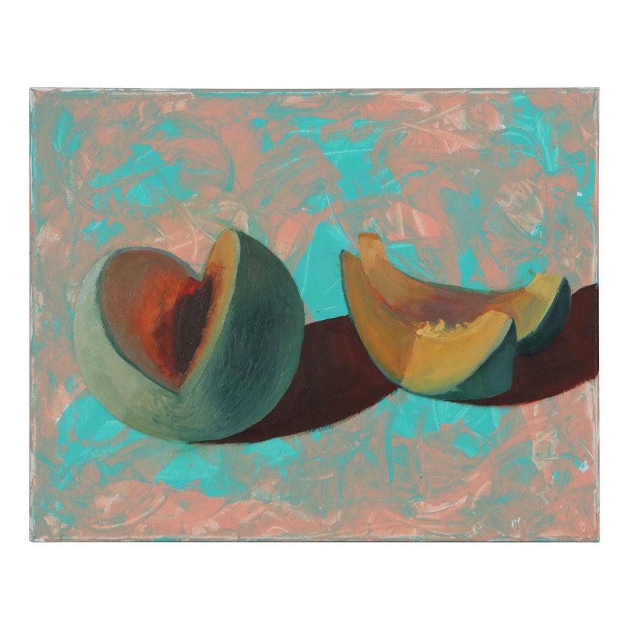 Kaz Ooka Oil Painting "Cantaloupe," 21st Century