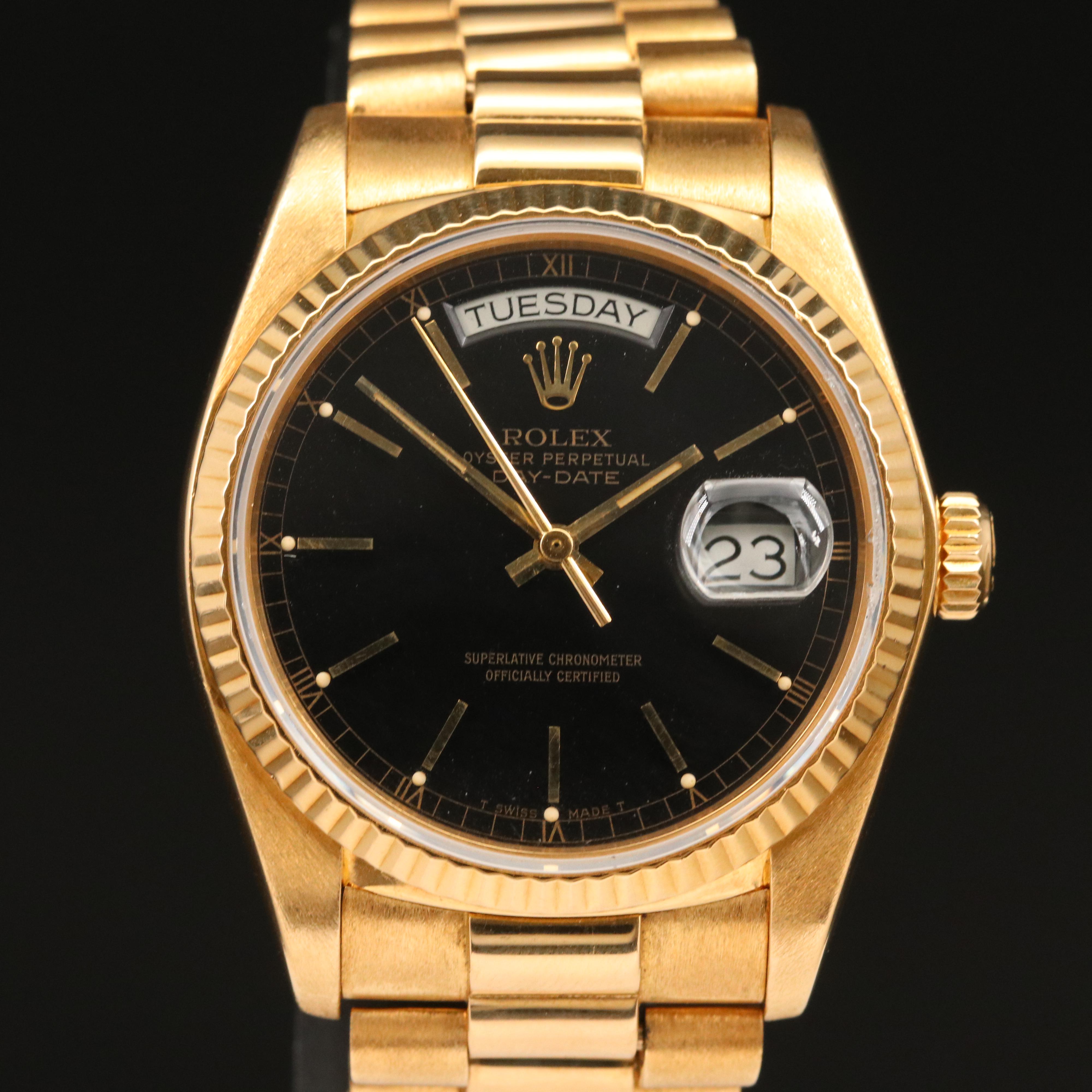1982 Rolex Day-Date President 18K Yellow Gold Automatic Watch