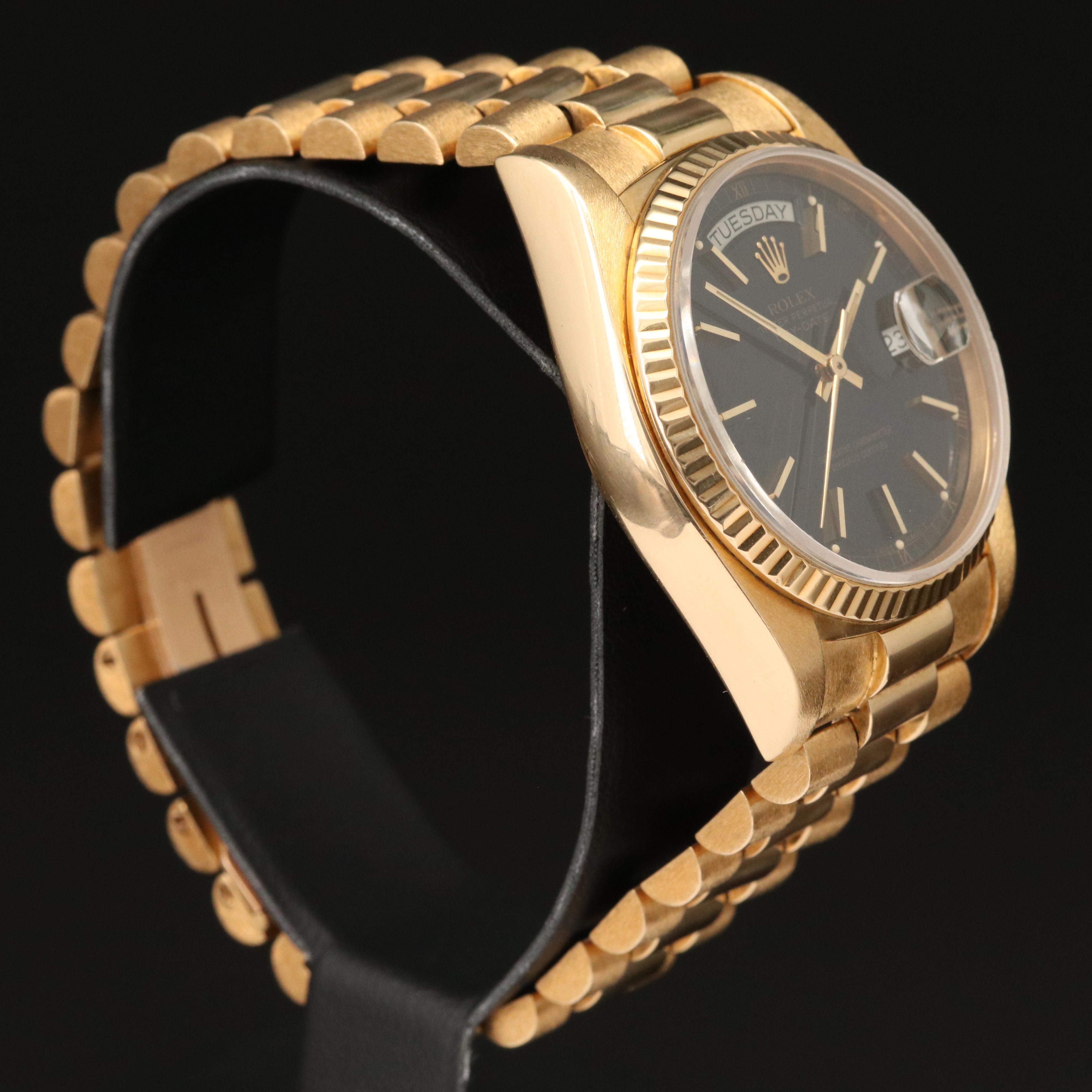 1982 Rolex Day-Date President 18K Yellow Gold Automatic Watch