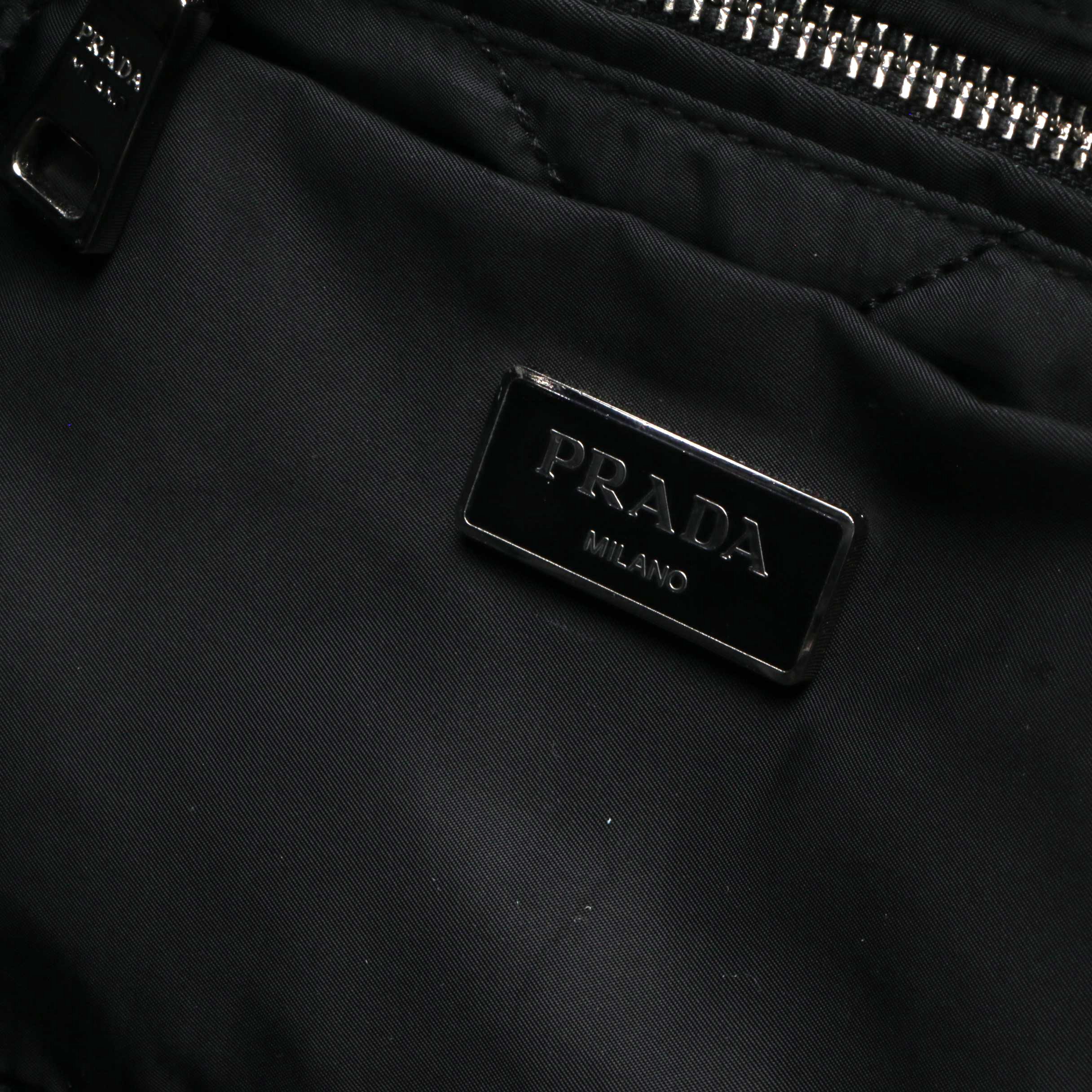 Prada Test Bomber Tote in Navy Blue Quilted Nylon with Leather Trim