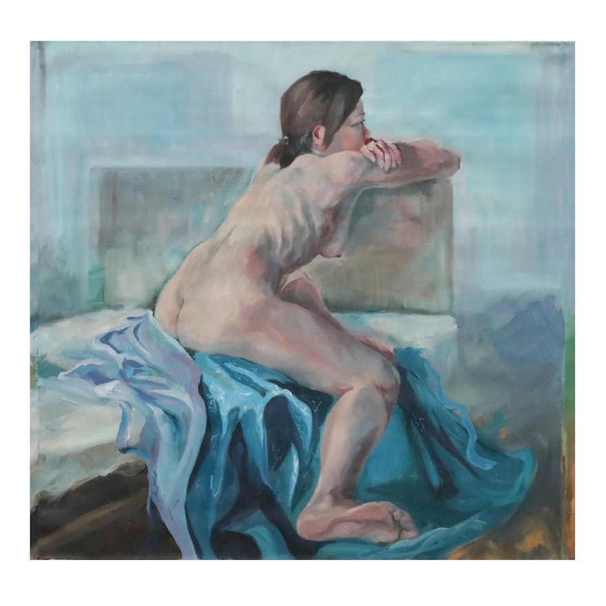 Kaz Ooka Oil Painting of Female Nude, 2011